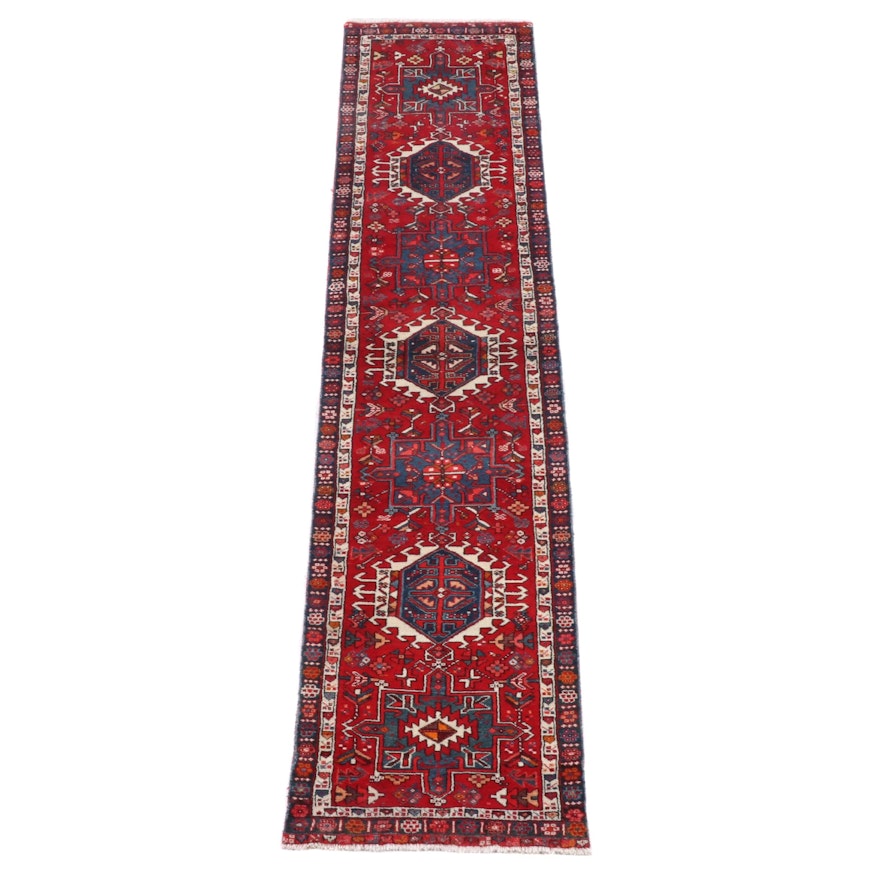 2'7 x 10'11 Hand-Knotted Persian Karaja Wool Carpet Runner