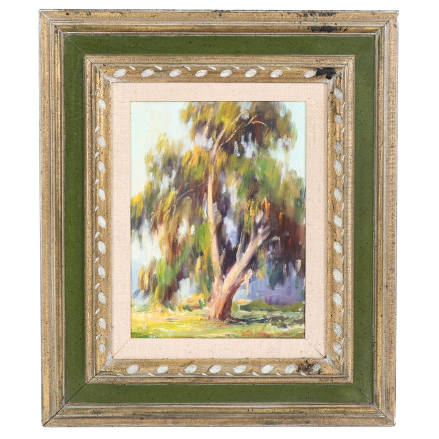 Louis Heinzman Impressionist Style Oil Painting "Sunny Eucalyptus"