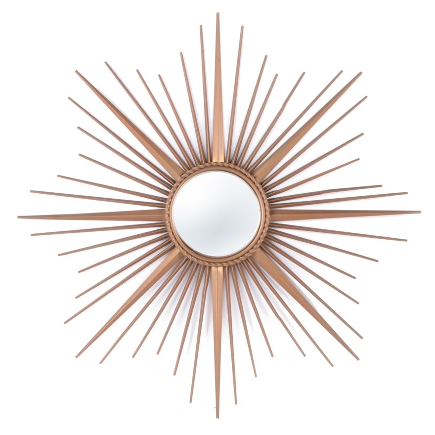 Chaty Vallauris Sunburst Fish Eye Wall Mirror, Mid to Late 20th Century