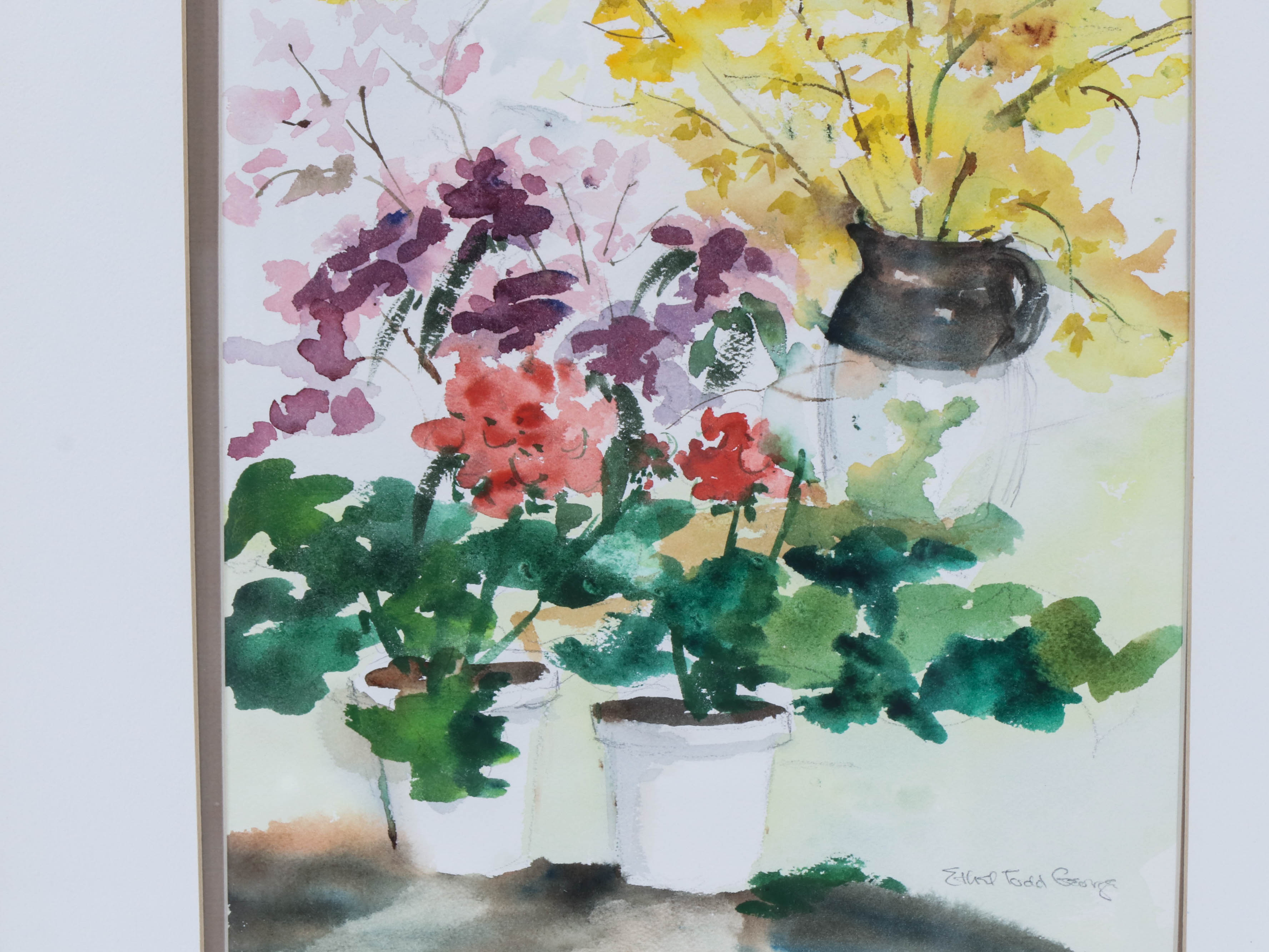 Ethel Todd George Watercolor Painting of Floral Still Life