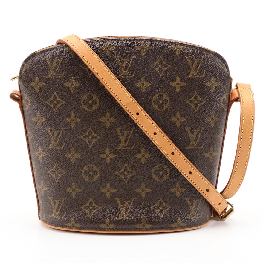 Louis Vuitton Drouot Bag in Monogram Canvas and Vachetta Leather