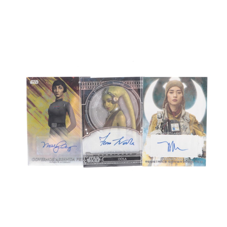 Veronica Ngo as Paige Tico and Other Autographed Star Wars Cards