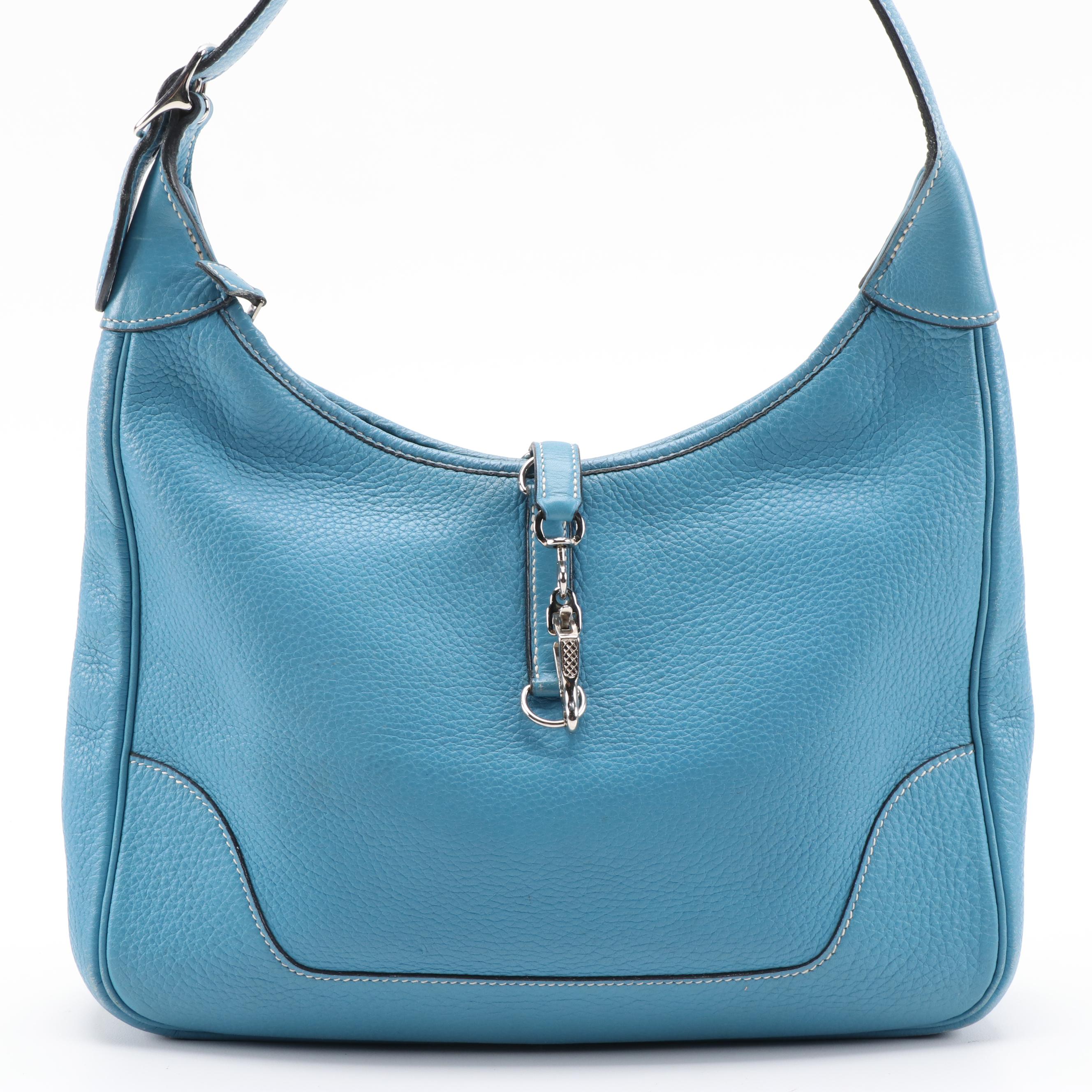 Hermès Trim II 31 Bag in Turquoise Chevre Mysore Leather