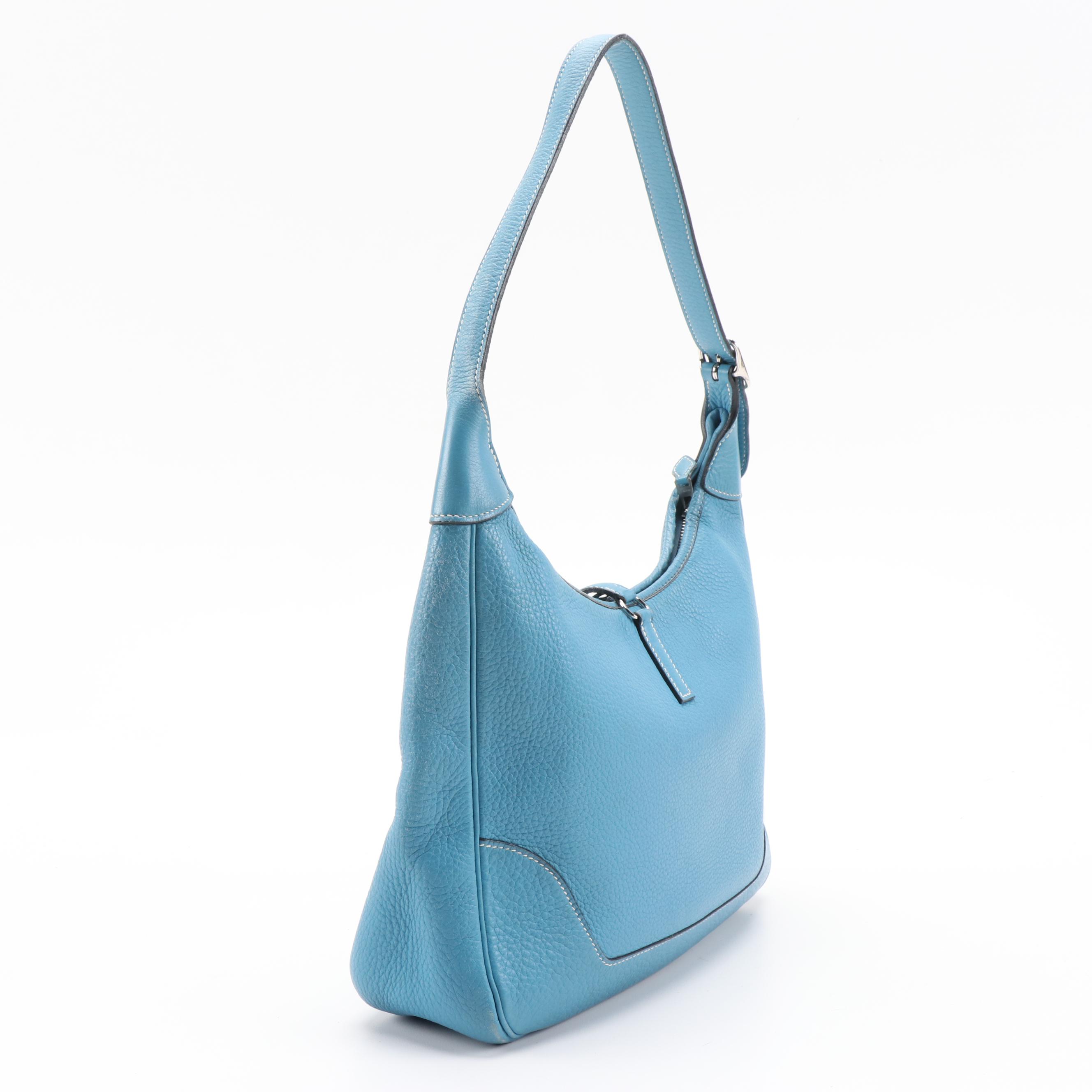 Hermès Trim II 31 Bag in Turquoise Chevre Mysore Leather