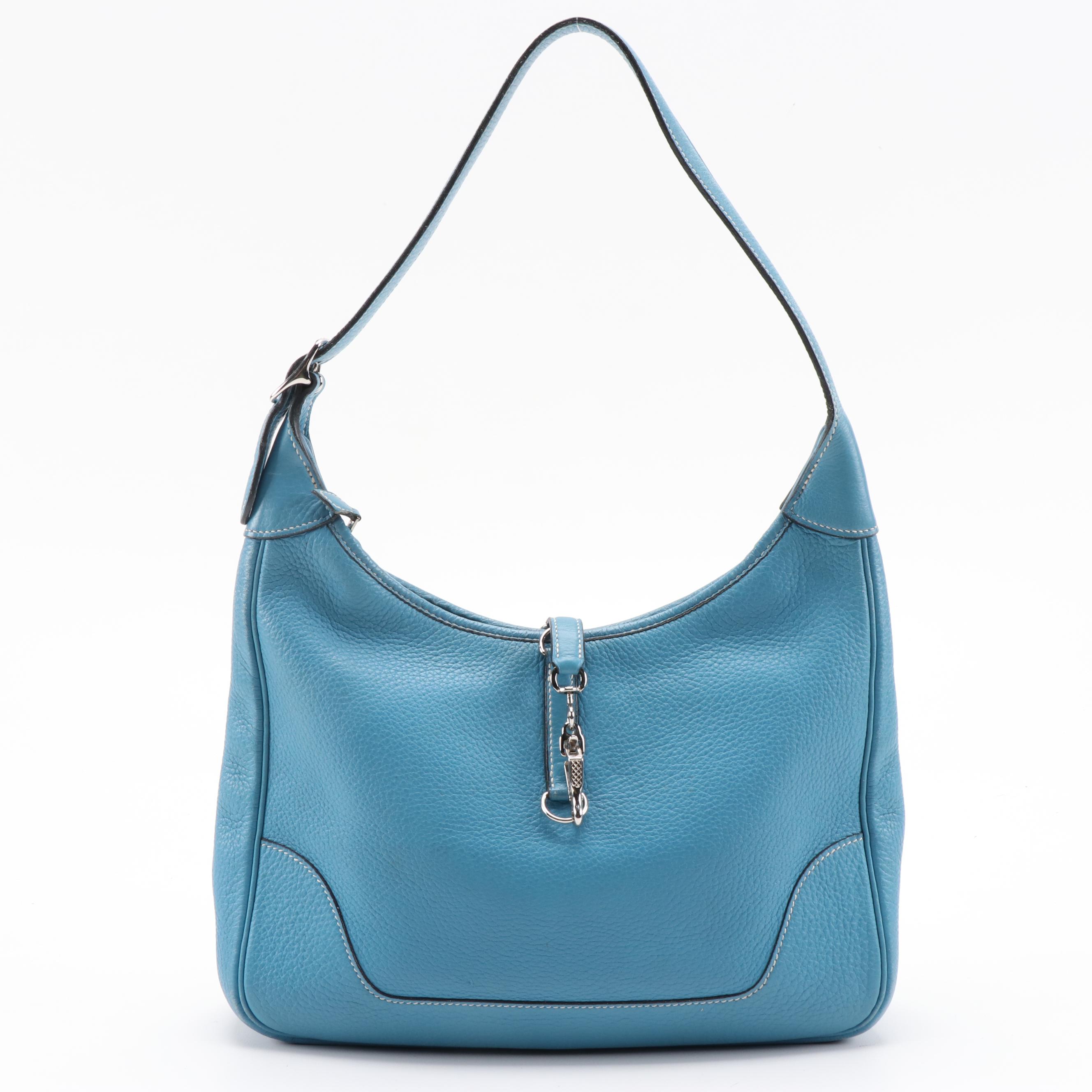 Hermès Trim II 31 Bag in Turquoise Chevre Mysore Leather