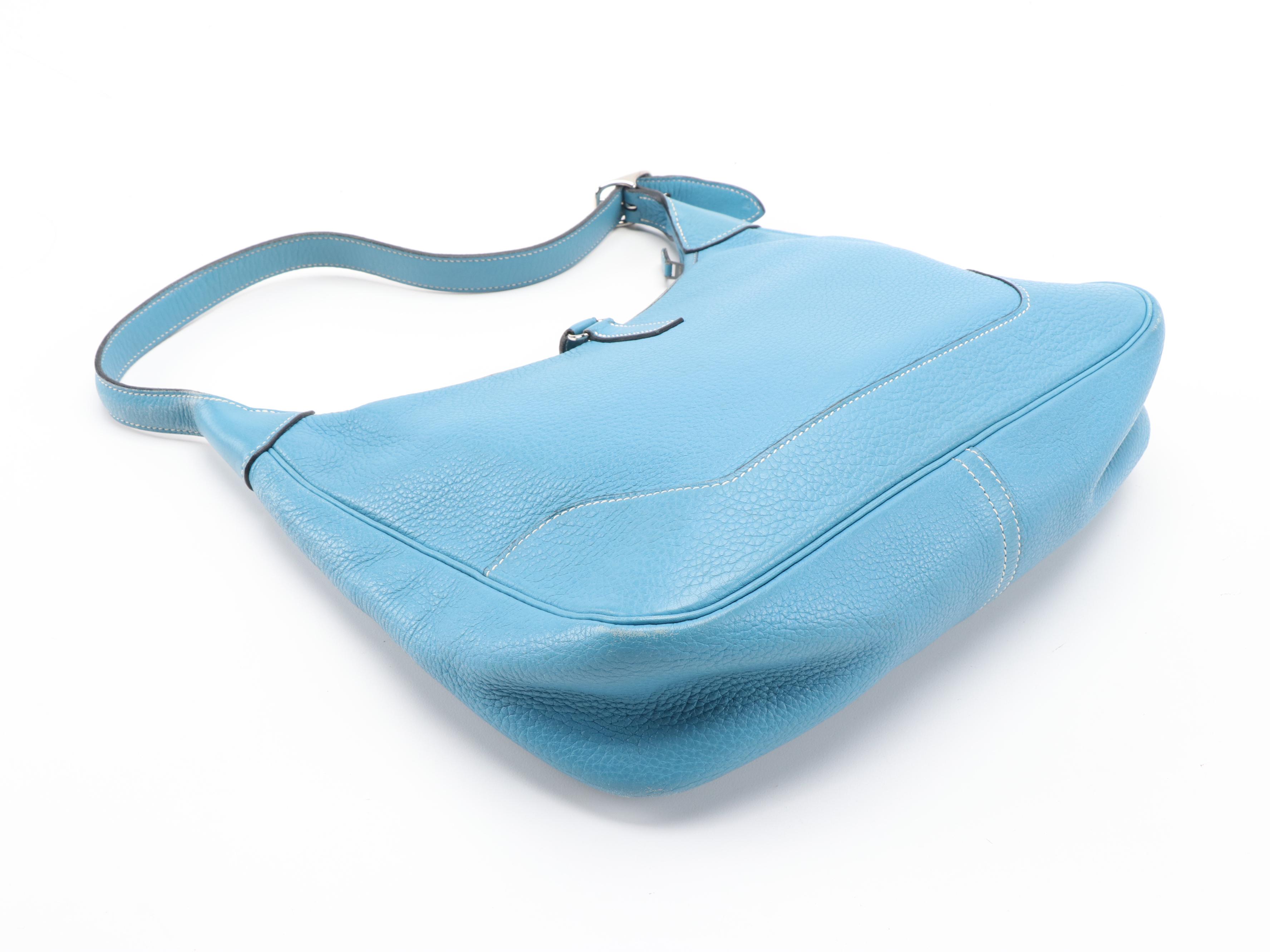 Hermès Trim II 31 Bag in Turquoise Chevre Mysore Leather