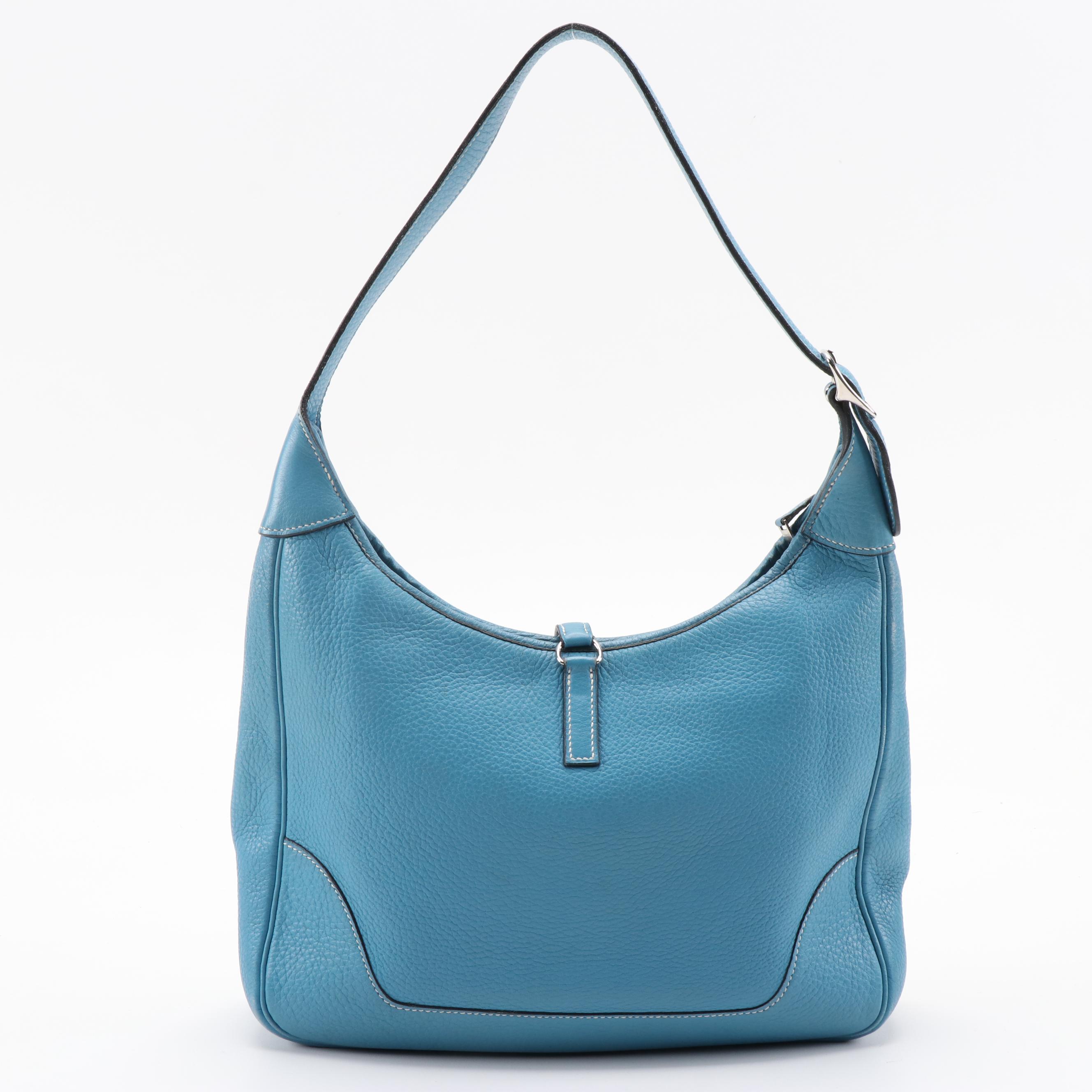 Hermès Trim II 31 Bag in Turquoise Chevre Mysore Leather