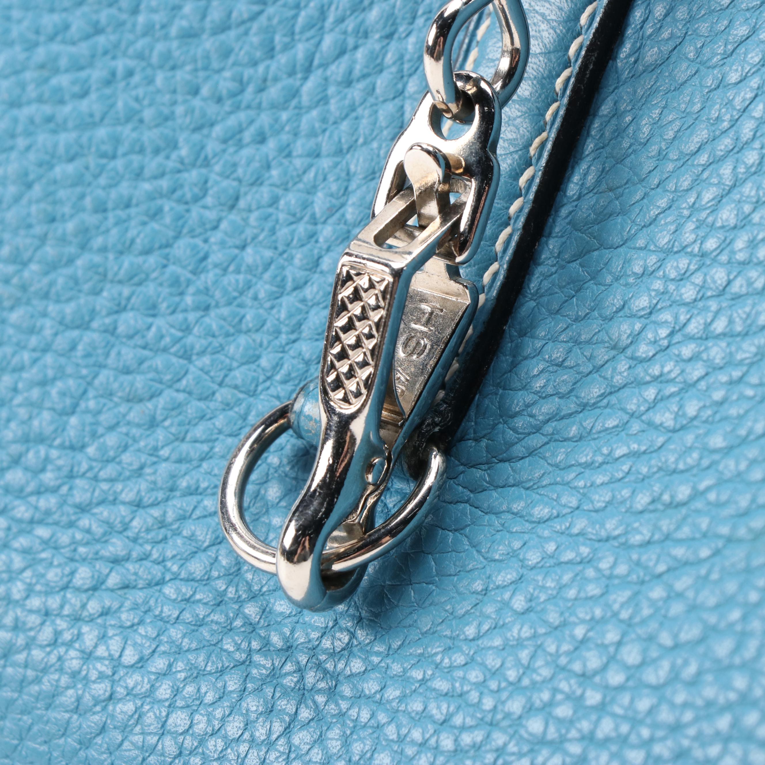 Hermès Trim II 31 Bag in Turquoise Chevre Mysore Leather