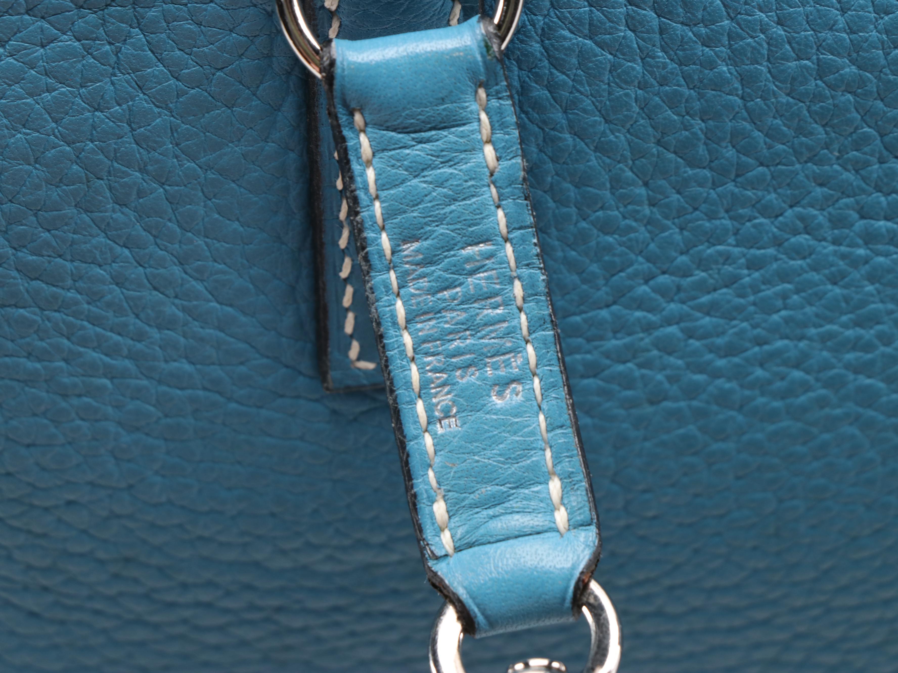 Hermès Trim II 31 Bag in Turquoise Chevre Mysore Leather