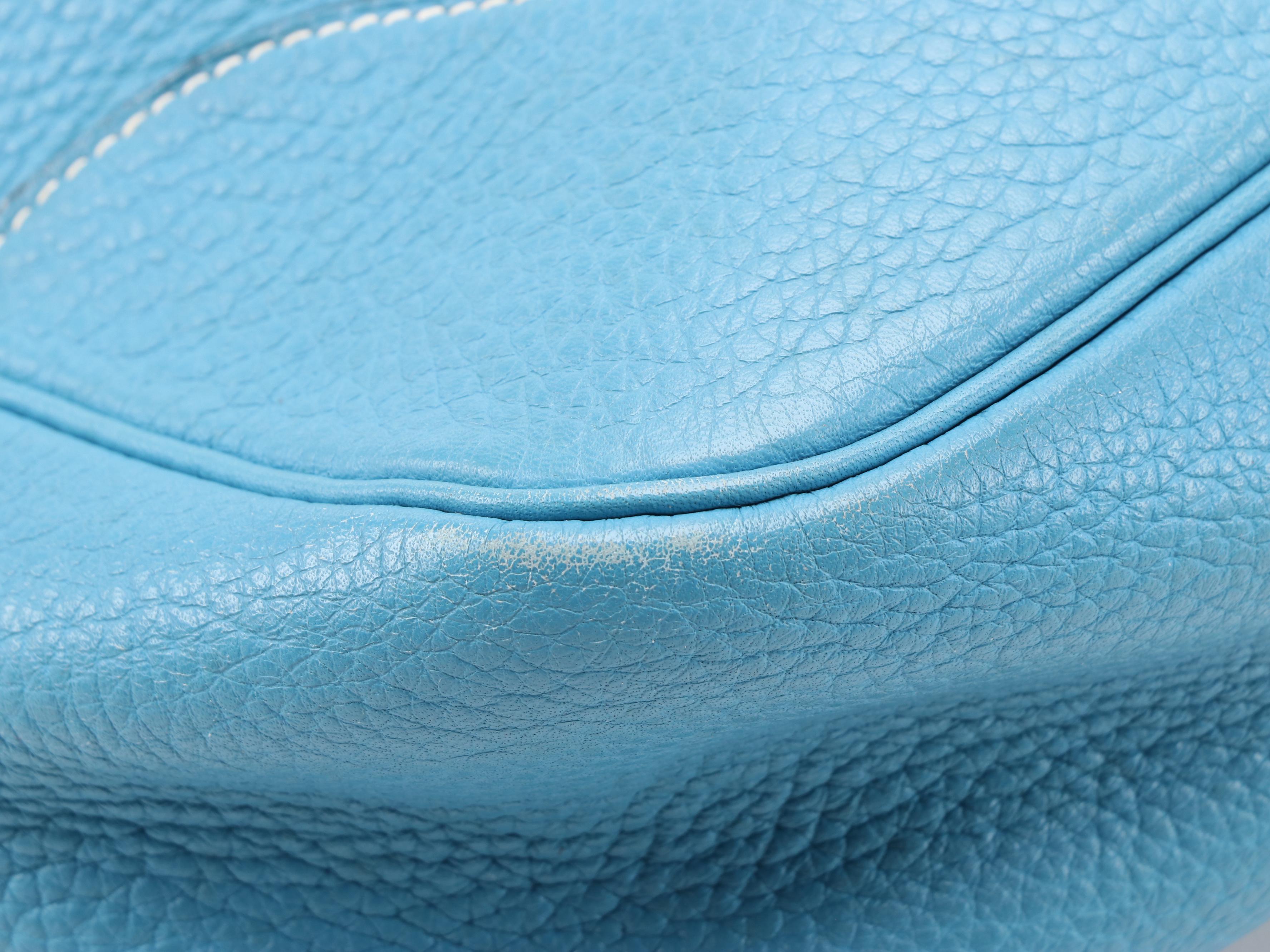 Hermès Trim II 31 Bag in Turquoise Chevre Mysore Leather