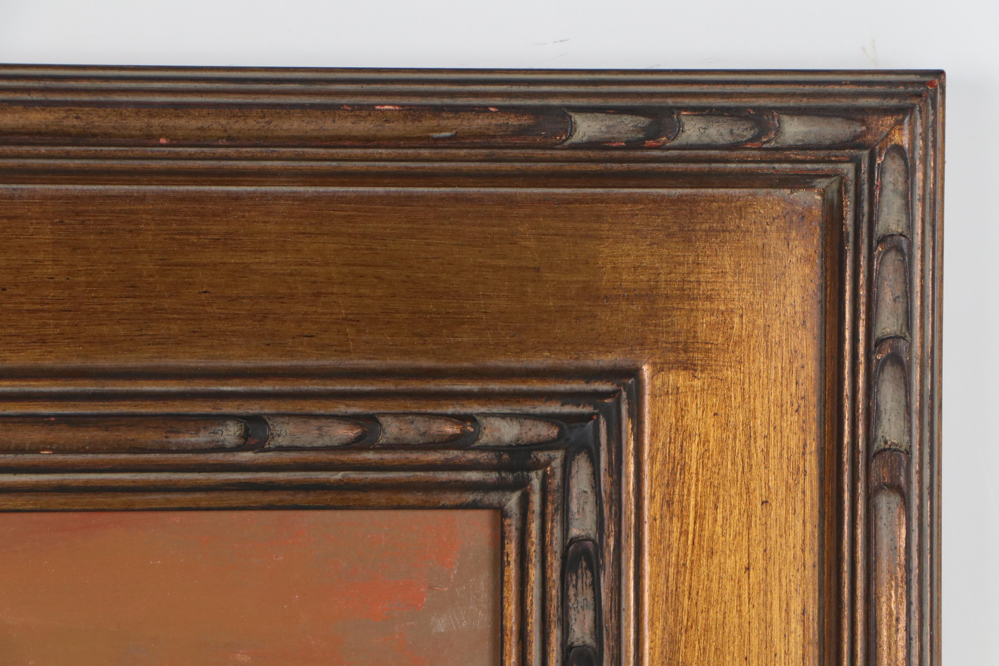 Robert Alan Waltsak Oil Painting of a Twilight Cityscape