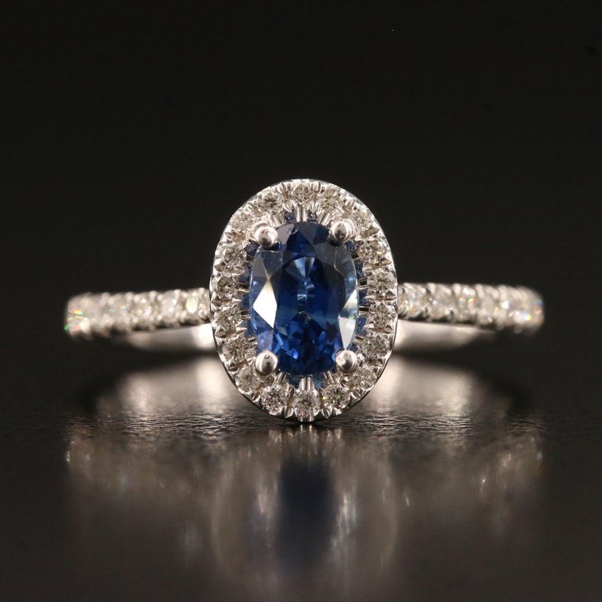 14K Sapphire and Diamond Ring