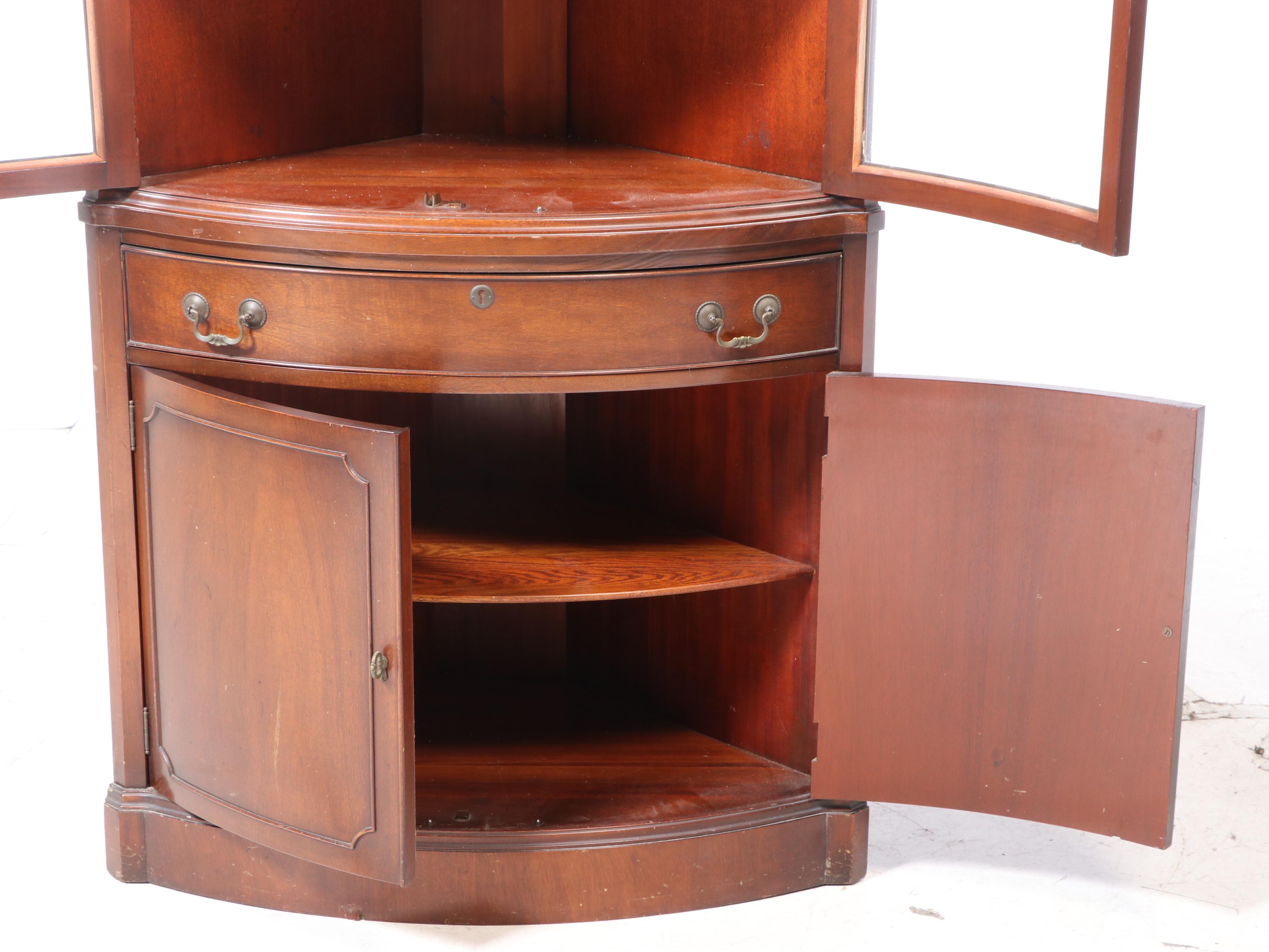 Landstrom Furniture Federal Style Mahogany Corner Cupboard