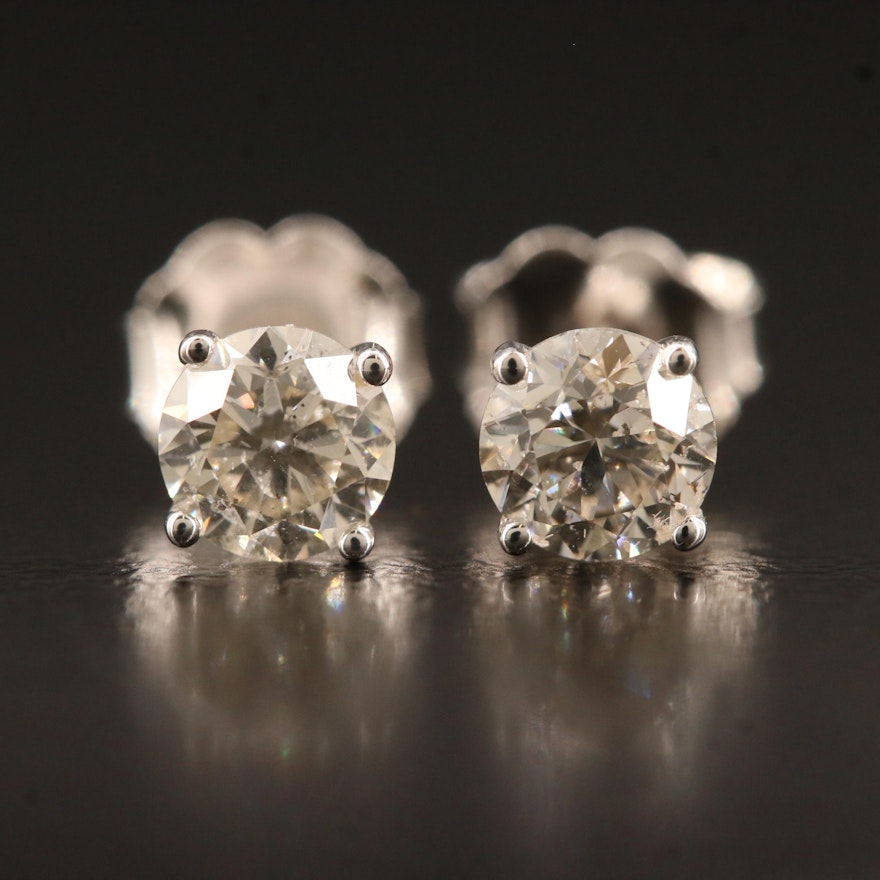 14K 0.81 CTW Martini Set Diamond Stud Earrings
