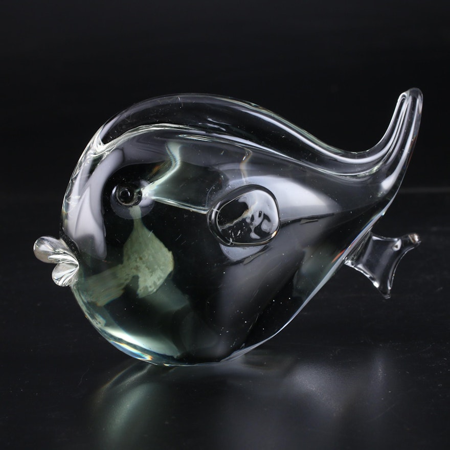 Murano Art Glass Fish Figurine, Mid to Late 20th Century