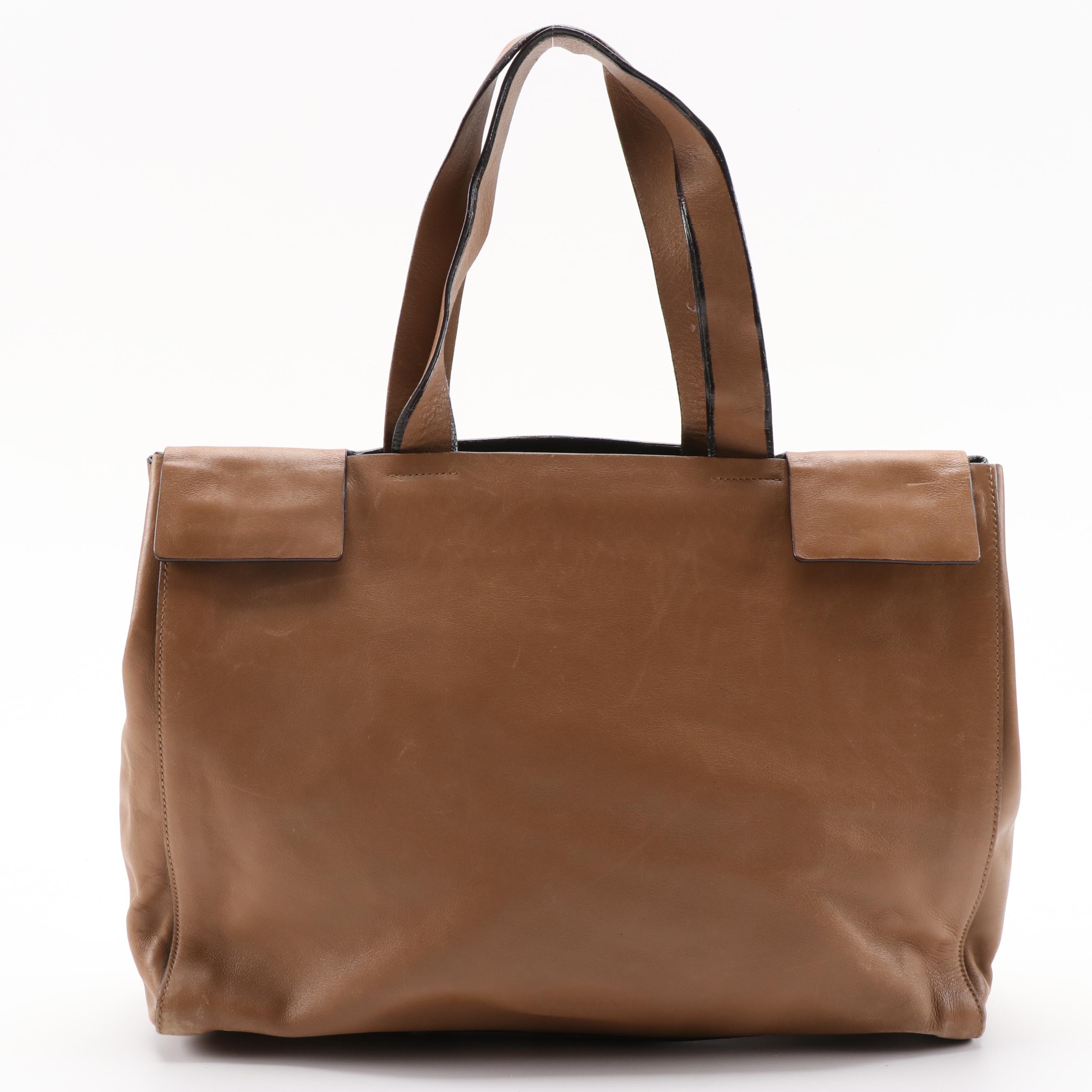 Prada Tan Leather Tote Bag