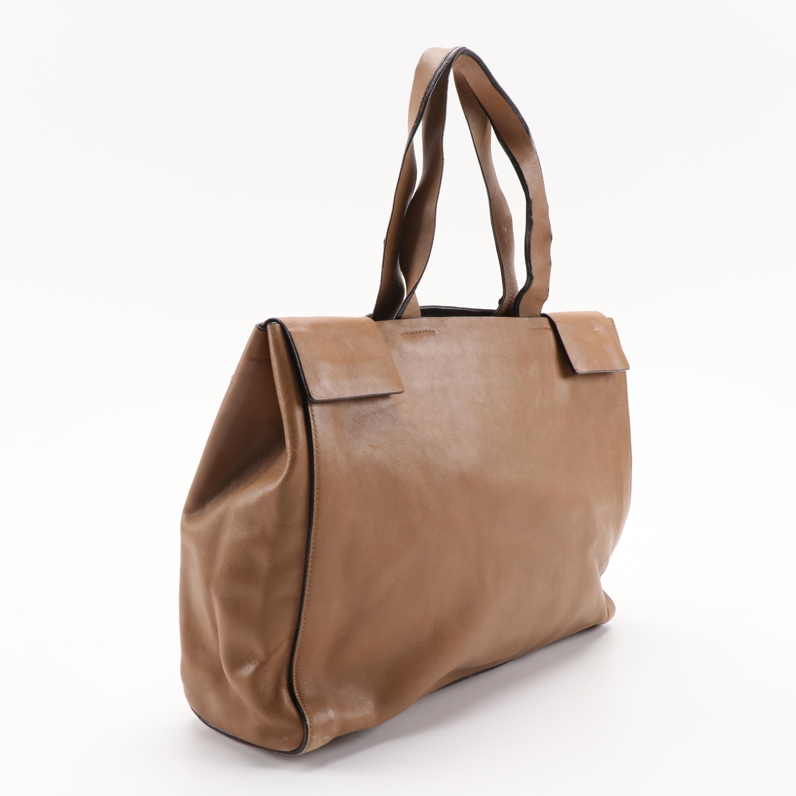 Prada Tan Leather Tote Bag