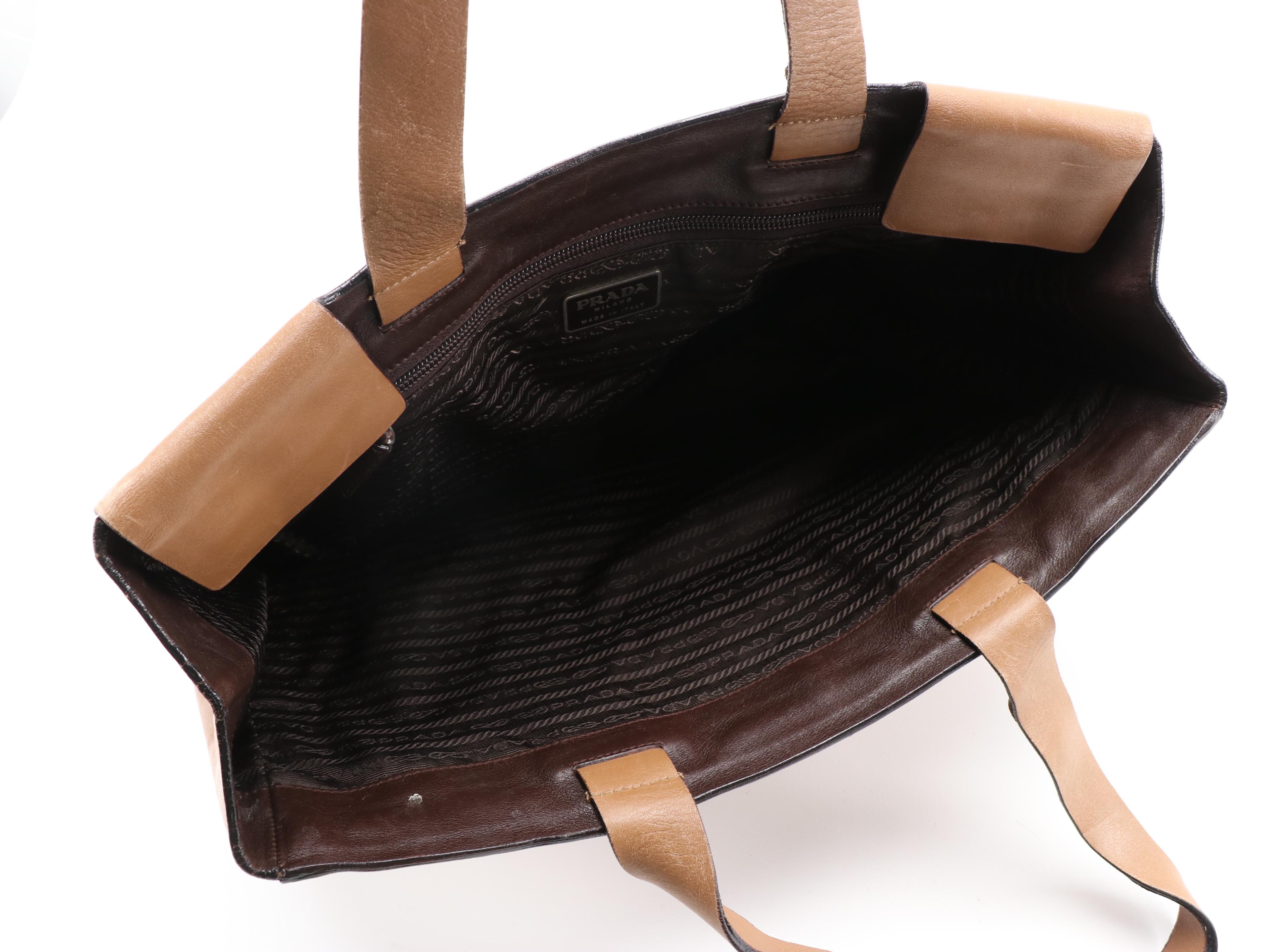 Prada Tan Leather Tote Bag