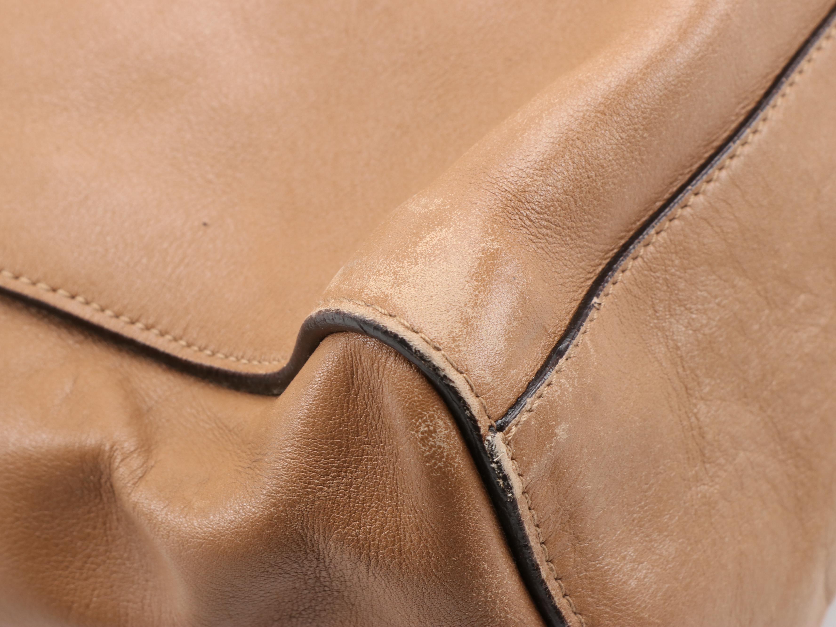 Prada Tan Leather Tote Bag