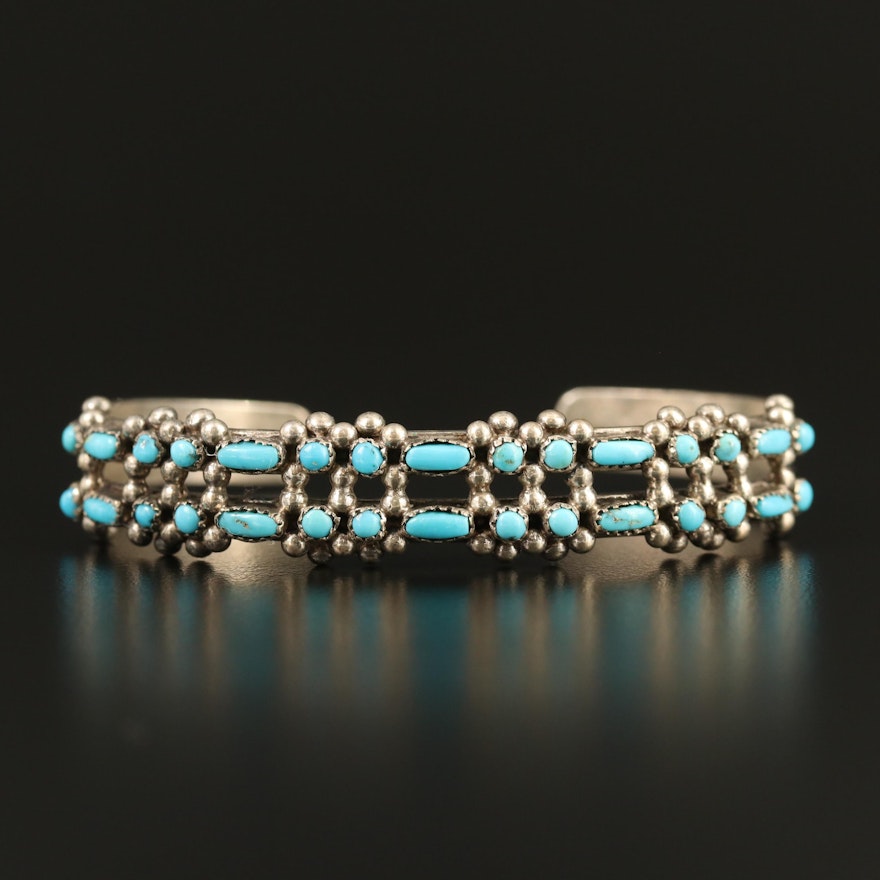 Western Style Sterling Turquoise Cuff