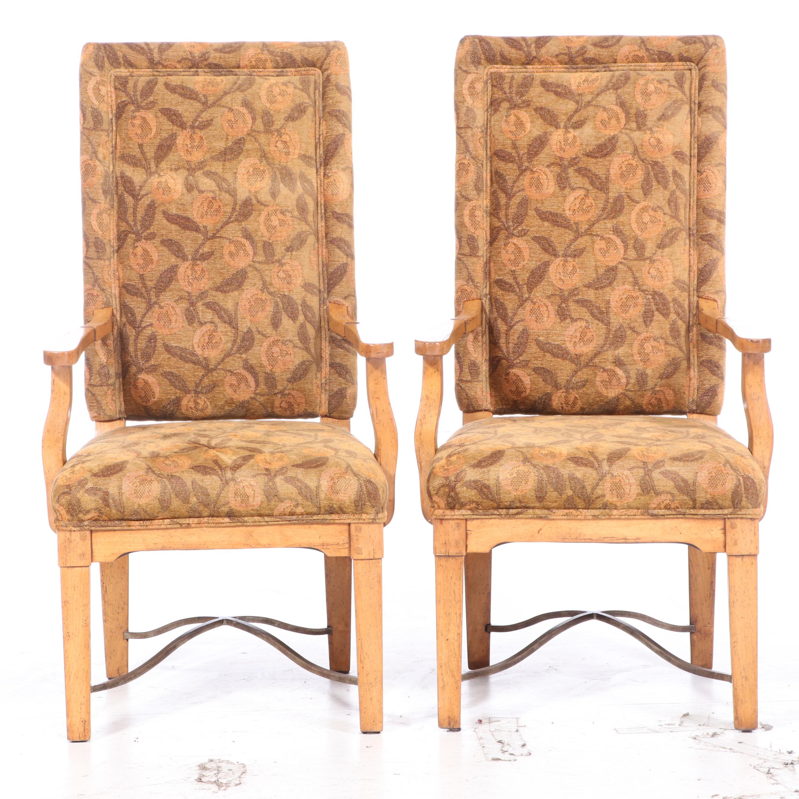 Nine-Piece Bausman & Company Chinese Style Iron-Mounted Hardwood Dining Set