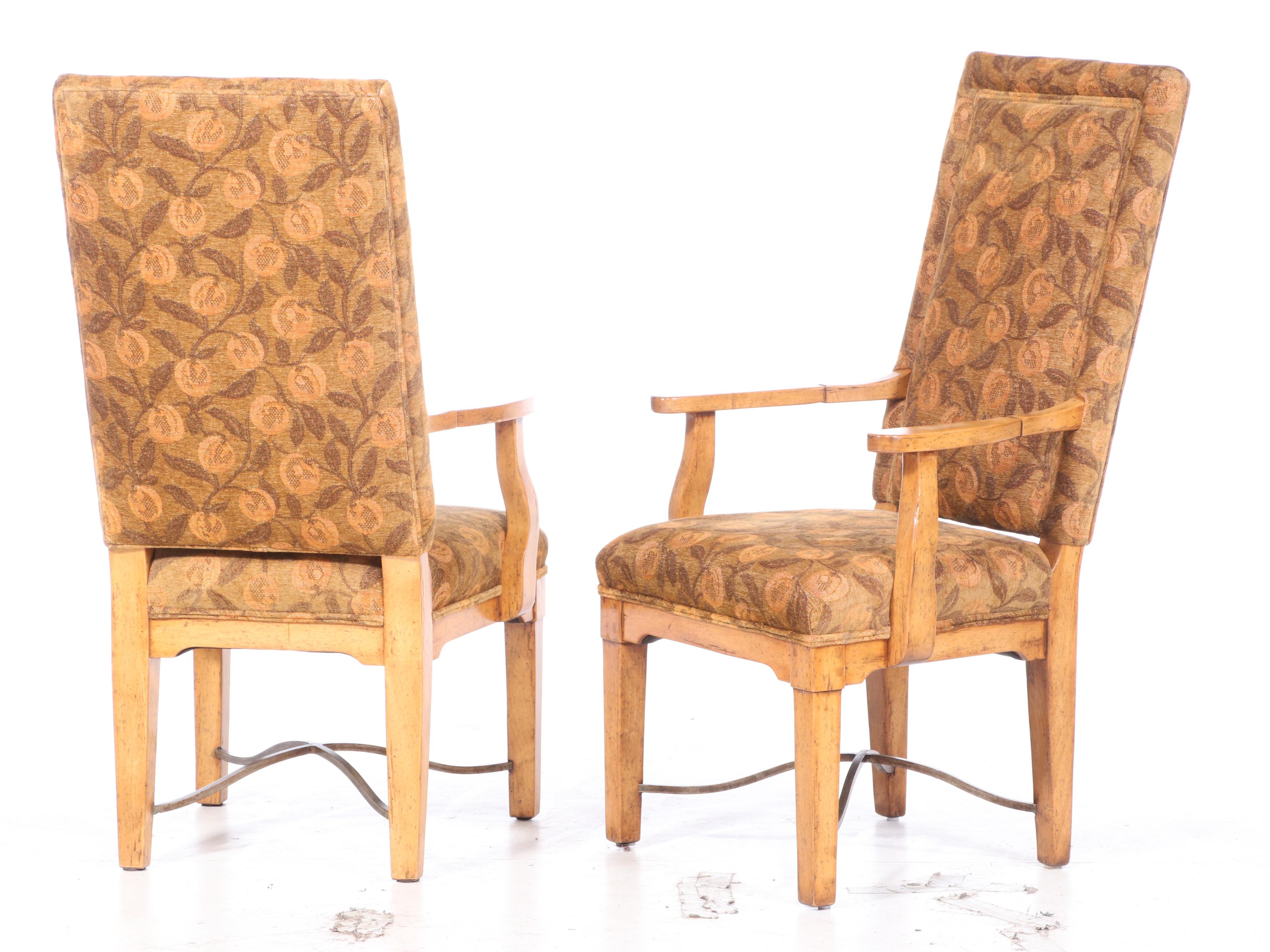 Nine-Piece Bausman & Company Chinese Style Iron-Mounted Hardwood Dining Set