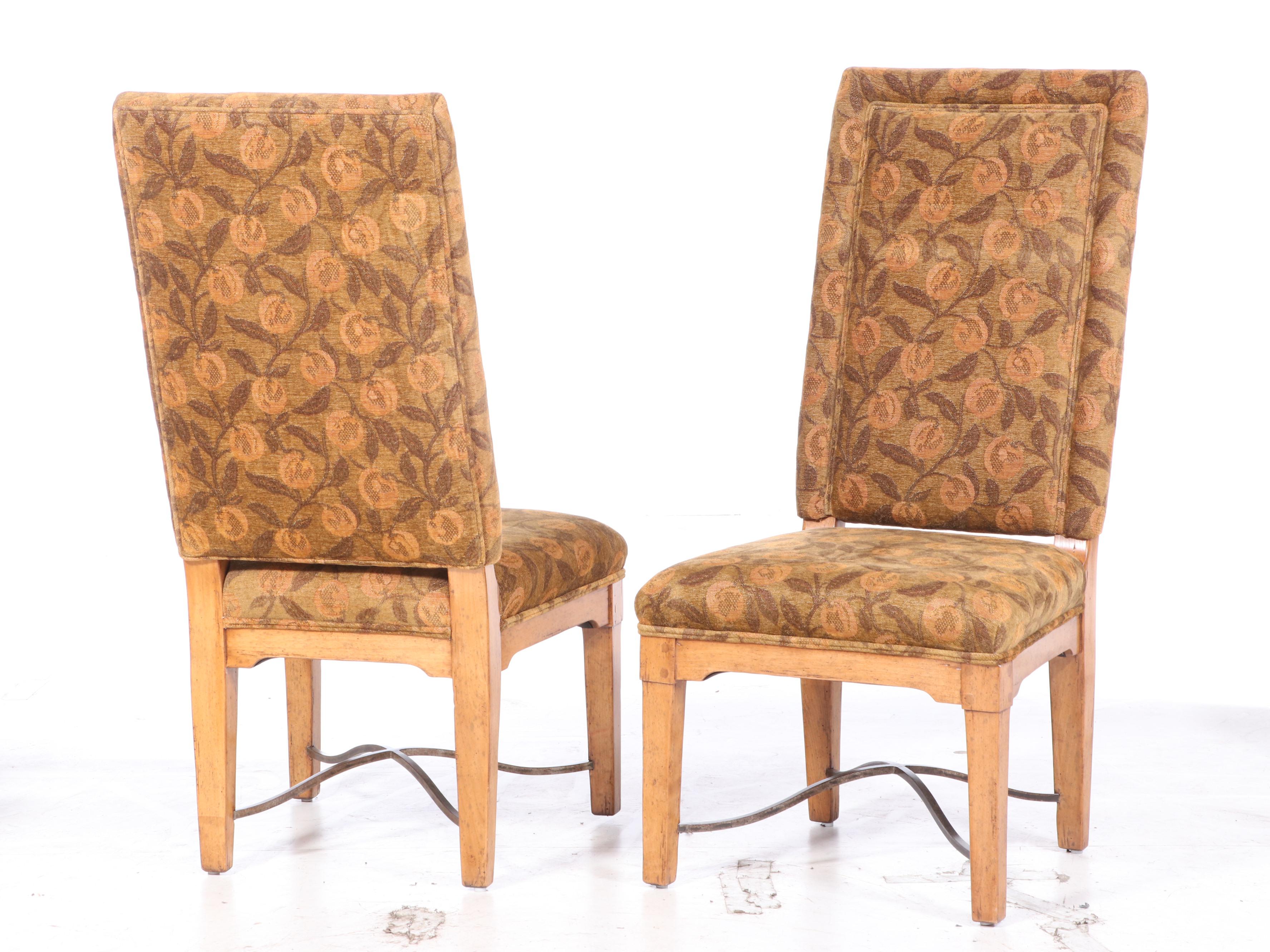 Nine-Piece Bausman & Company Chinese Style Iron-Mounted Hardwood Dining Set