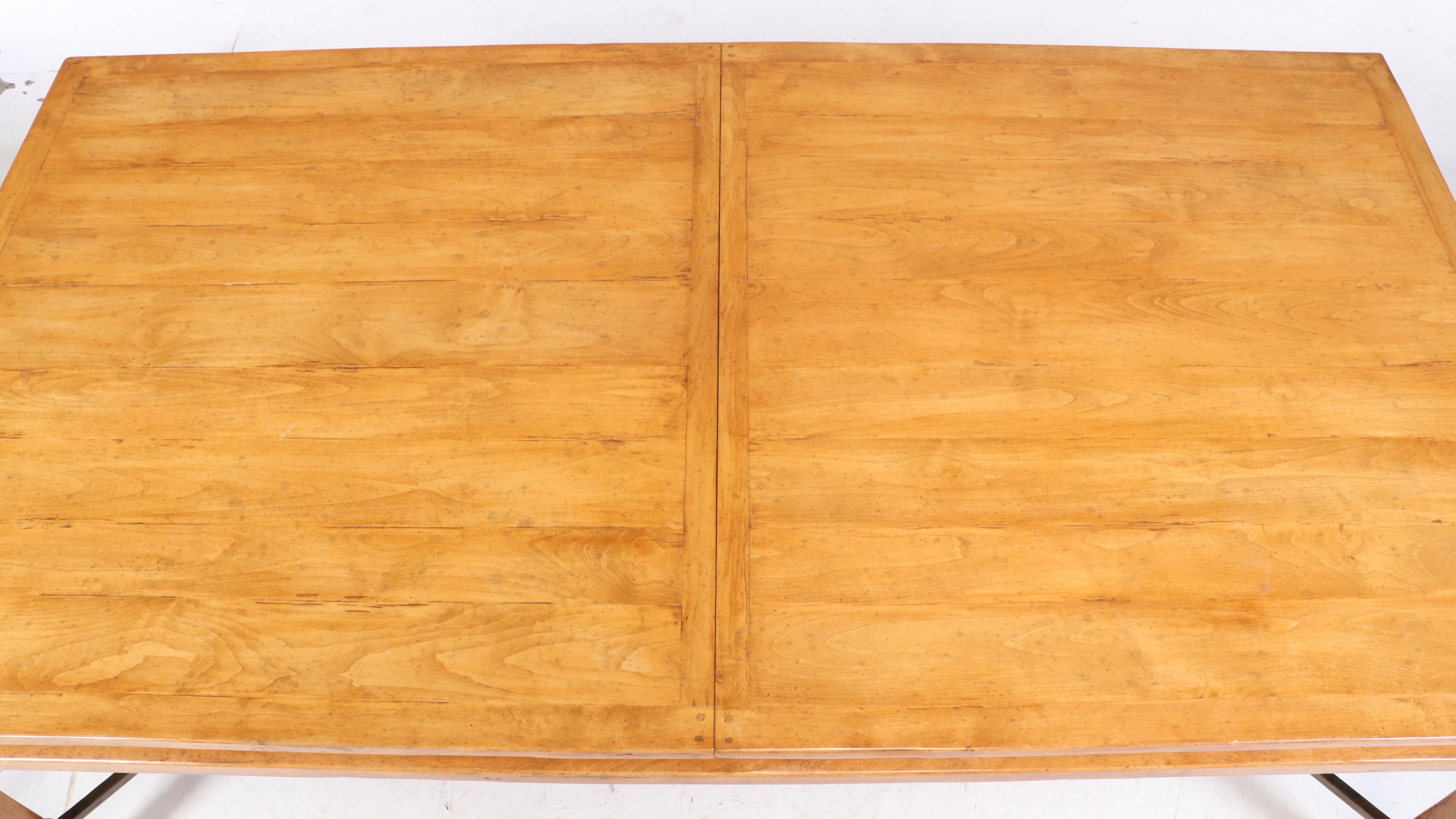 Nine-Piece Bausman & Company Chinese Style Iron-Mounted Hardwood Dining Set