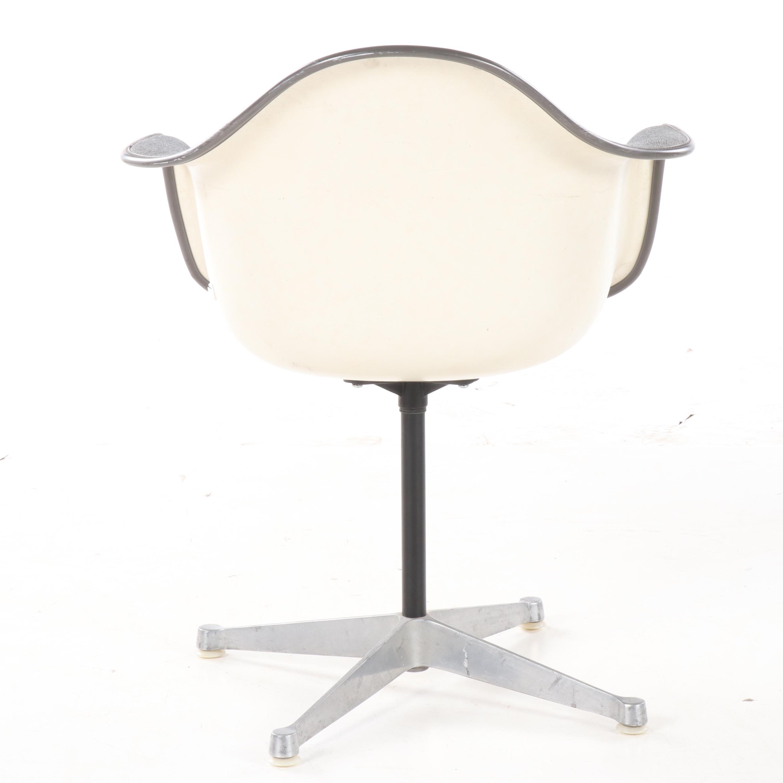 Eames Style Fiberglass Shell Chair with Upholstered Seat, Mid-20th Century