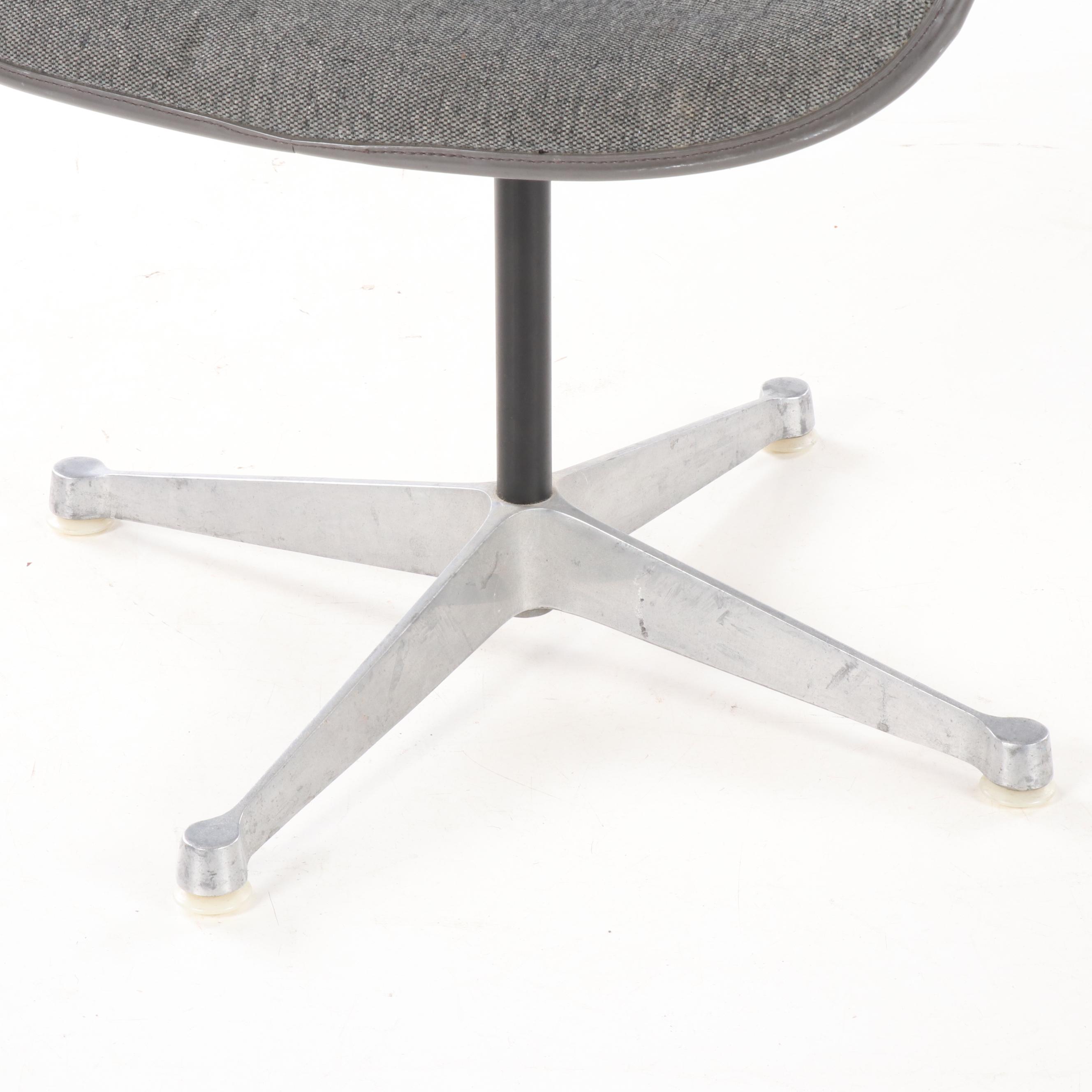 Eames Style Fiberglass Shell Chair with Upholstered Seat, Mid-20th Century