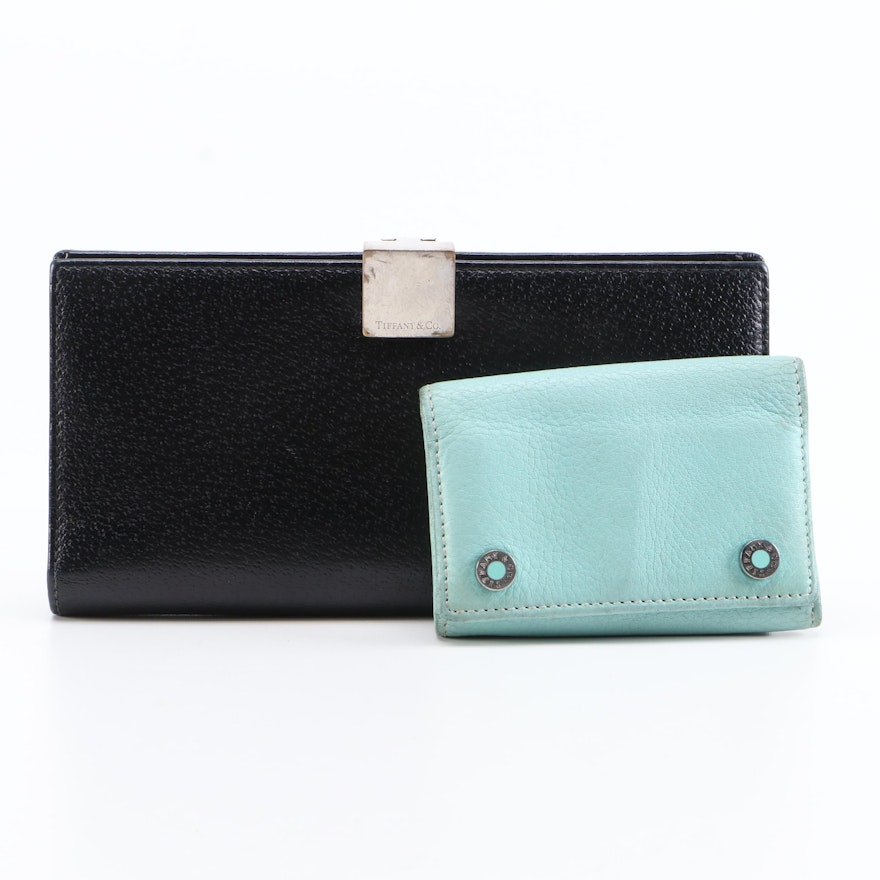 Tiffany Black Leather Wallet and Tiffany Blue® leather Key Holder