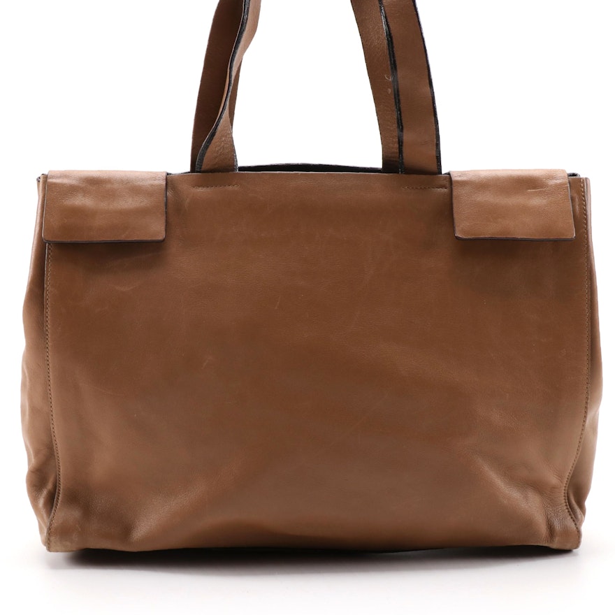 Prada Tan Leather Tote Bag