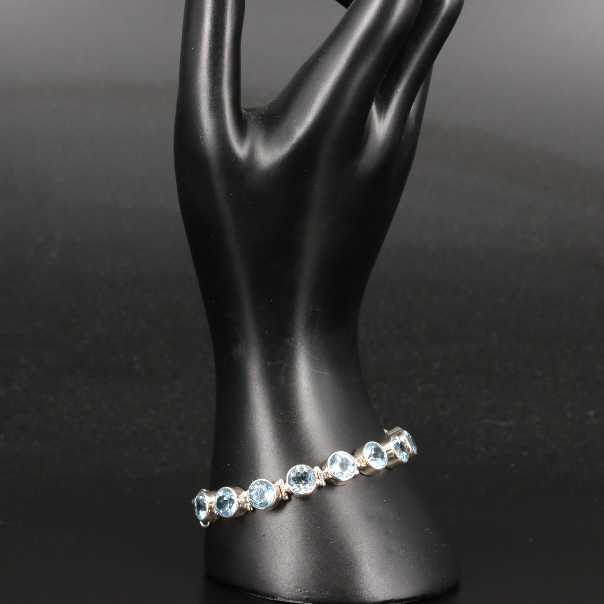 Sterling Topaz Bezel Bracelet