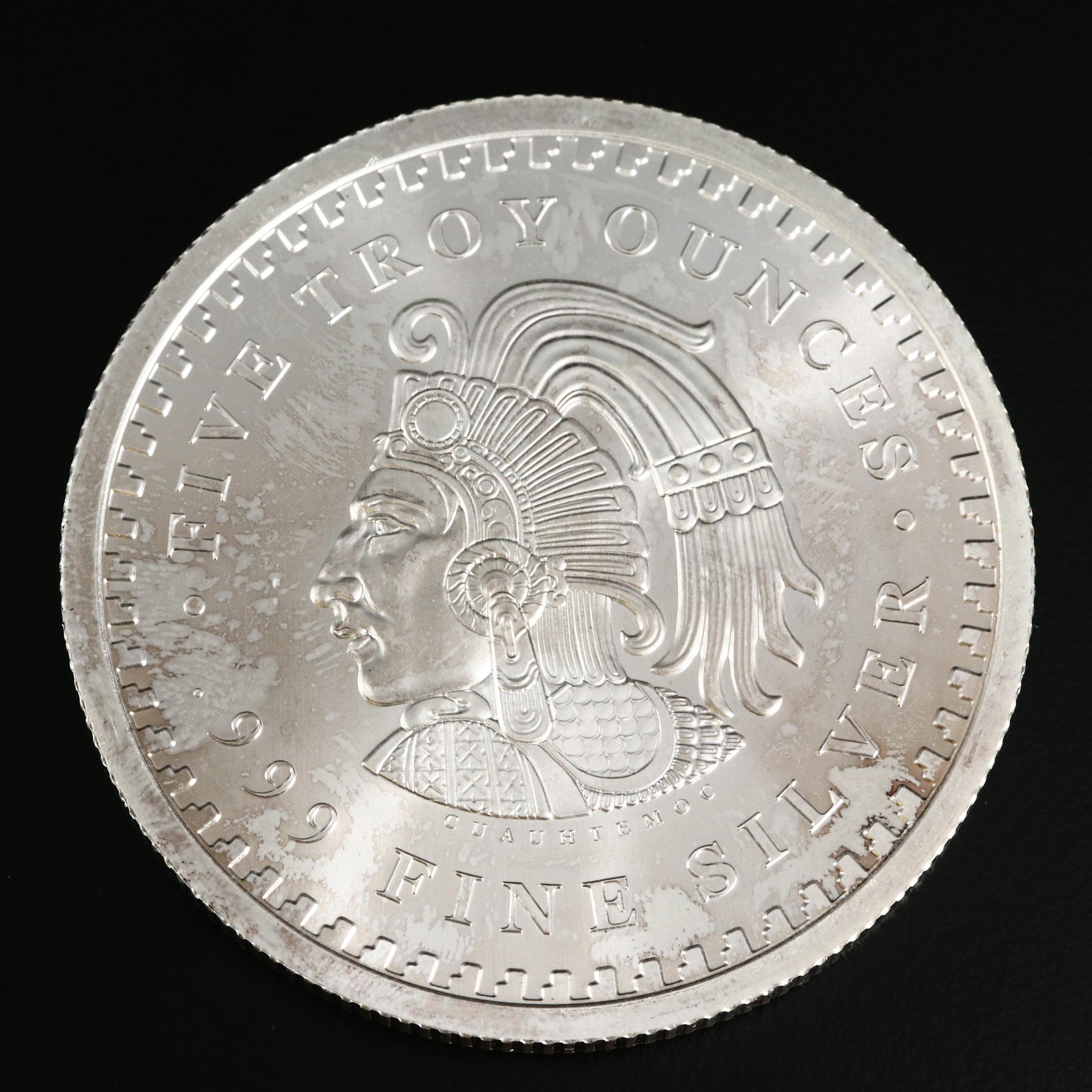 Five Troy Ounce Mayan Calendar-Themed Fine Silver Round