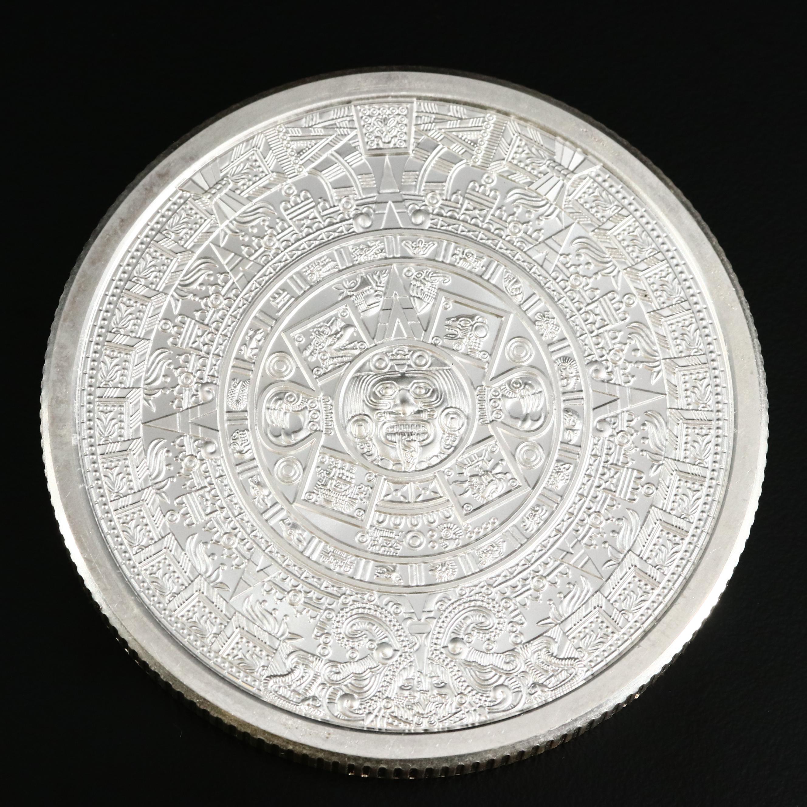 Five Troy Ounce Mayan Calendar-Themed Fine Silver Round