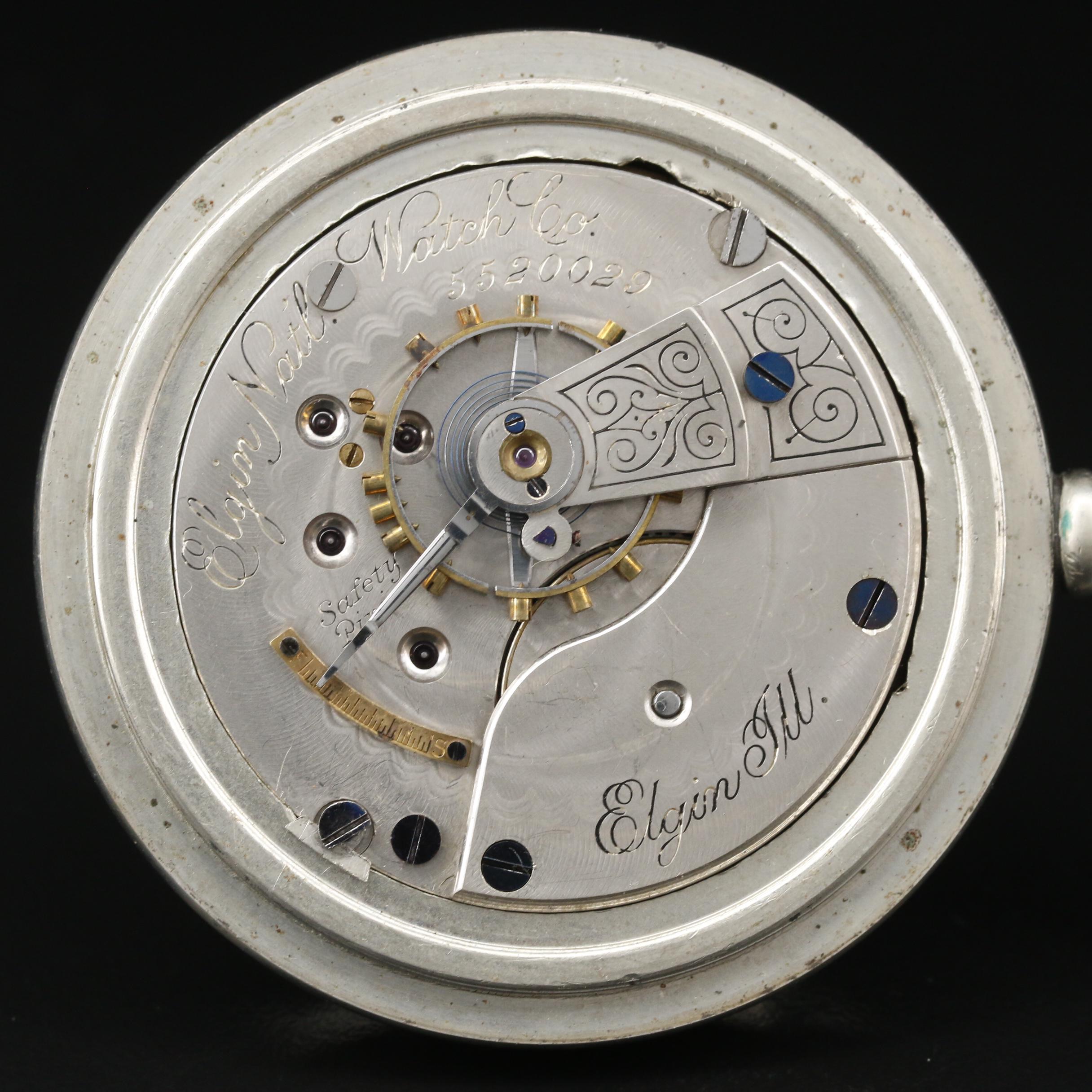1895 Elgin National Watch Co. Nickel Pocket Watch