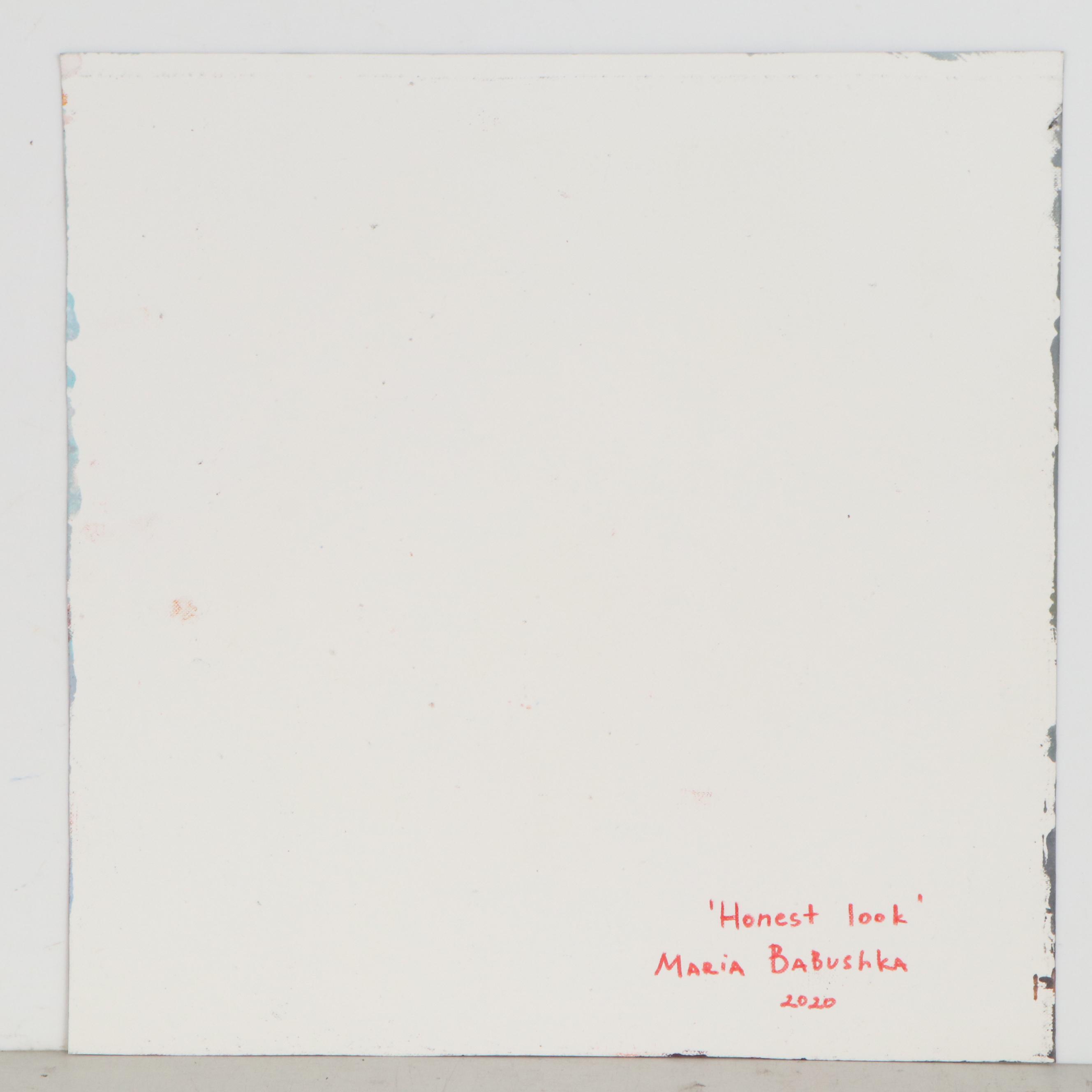 Maria Babushka Surreal Oil Painting after Aykut Aydoğdu "Honest Look," 2020