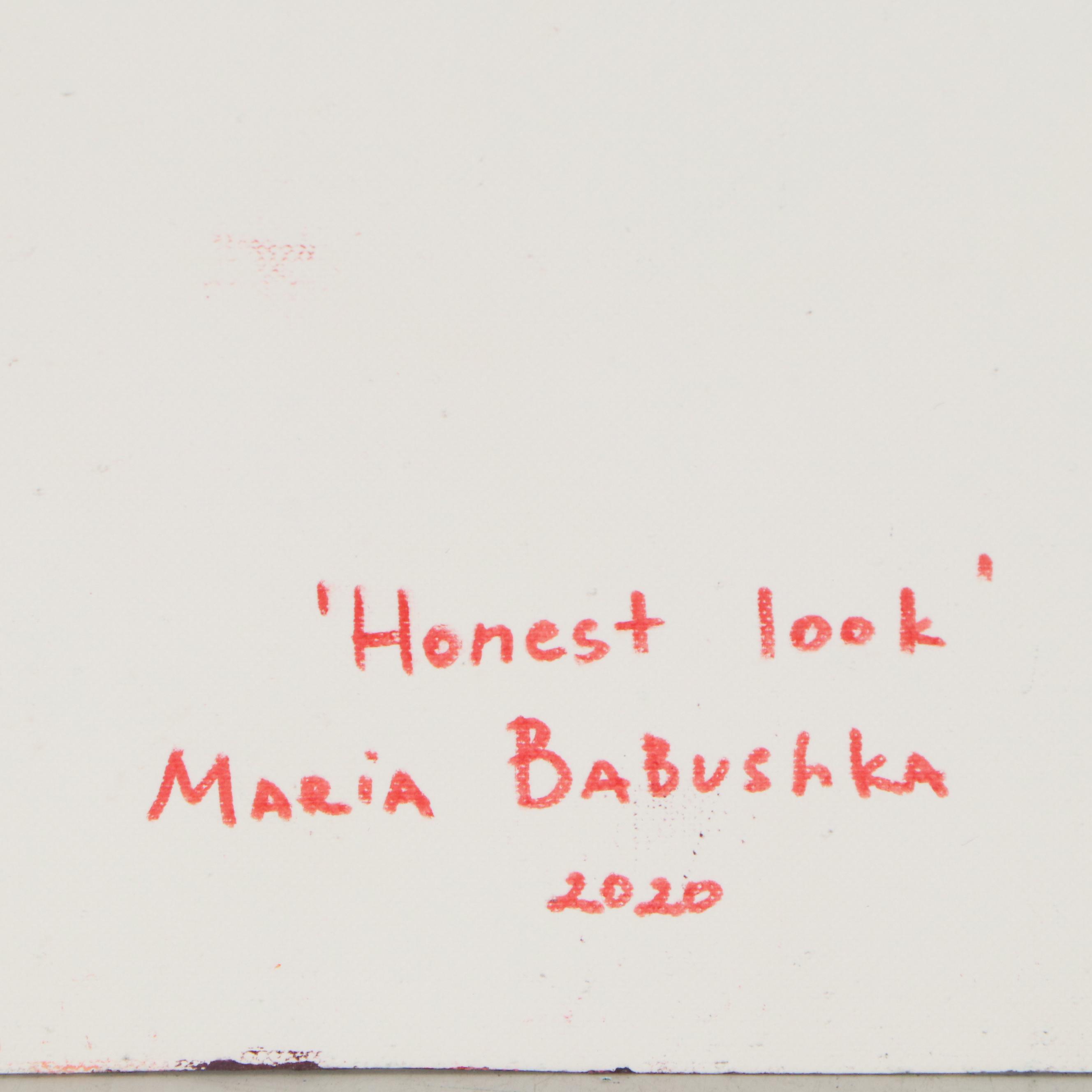 Maria Babushka Surreal Oil Painting after Aykut Aydoğdu "Honest Look," 2020