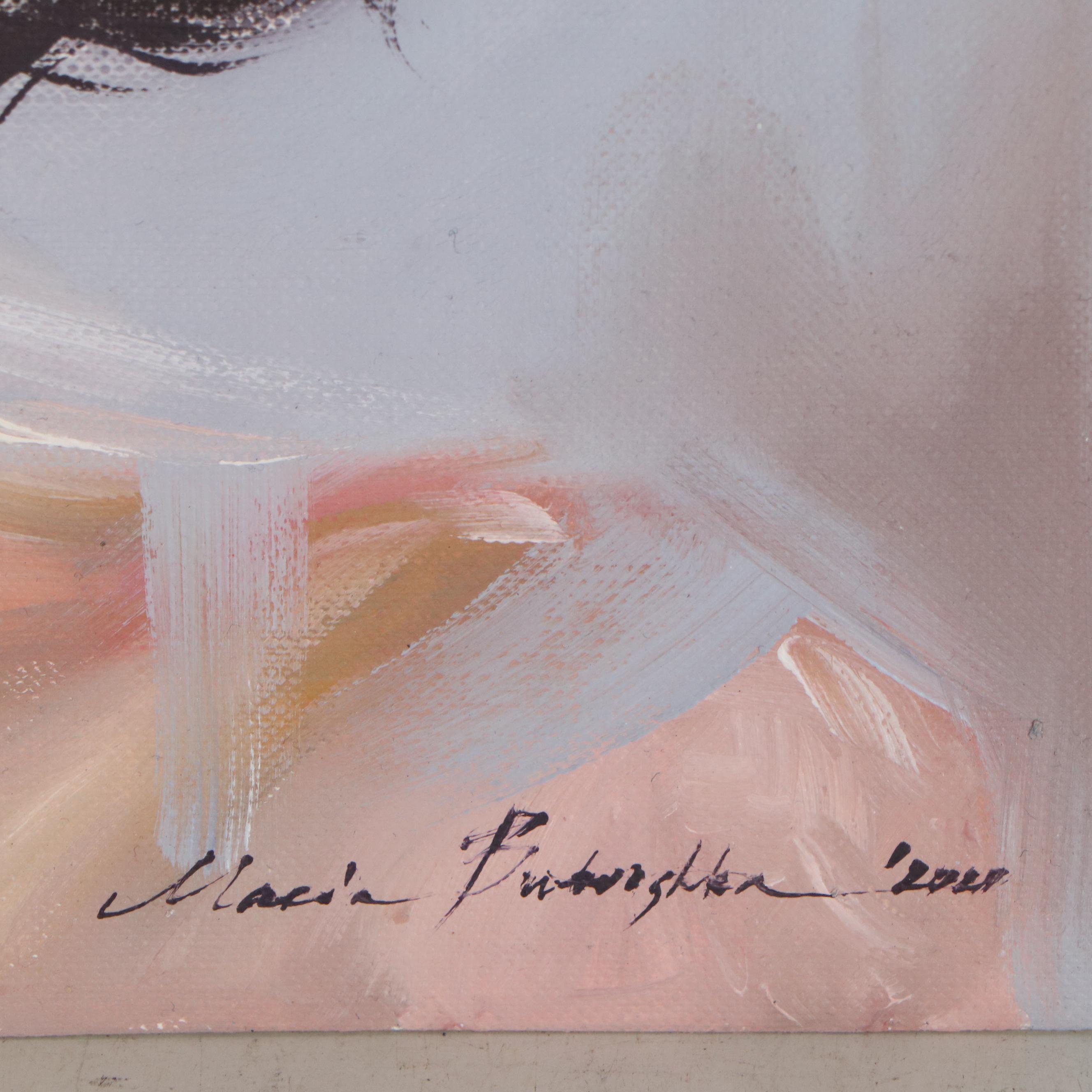 Maria Babushka Surreal Oil Painting after Aykut Aydoğdu "Honest Look," 2020