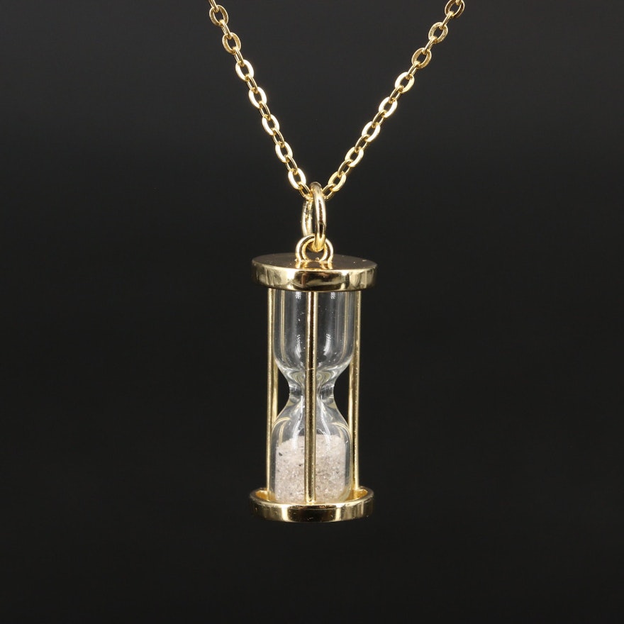 Sterling Hourglass Pendant Necklace