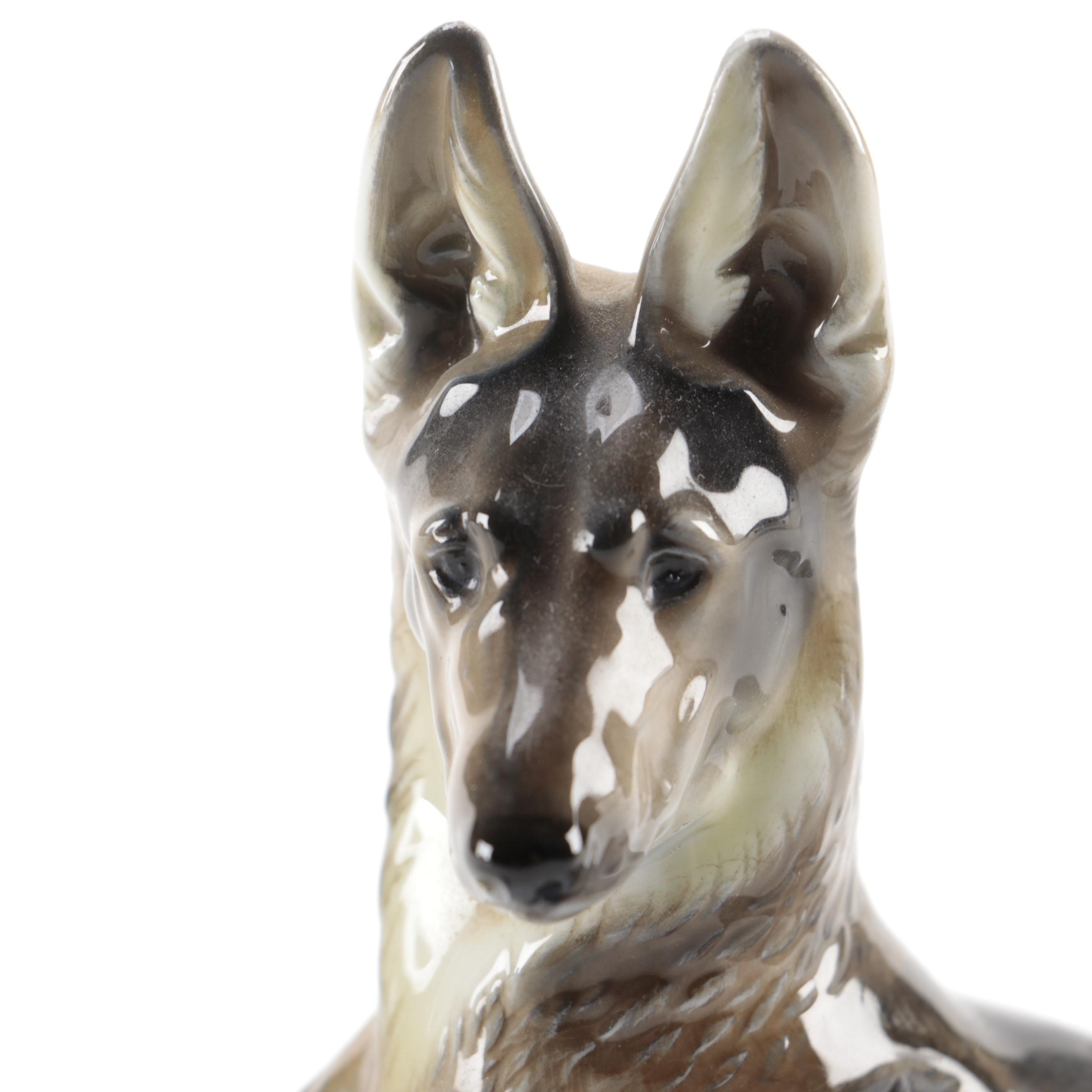 Prof. H. Karner for Rosenthal Ceramic German Shepherd Figurine