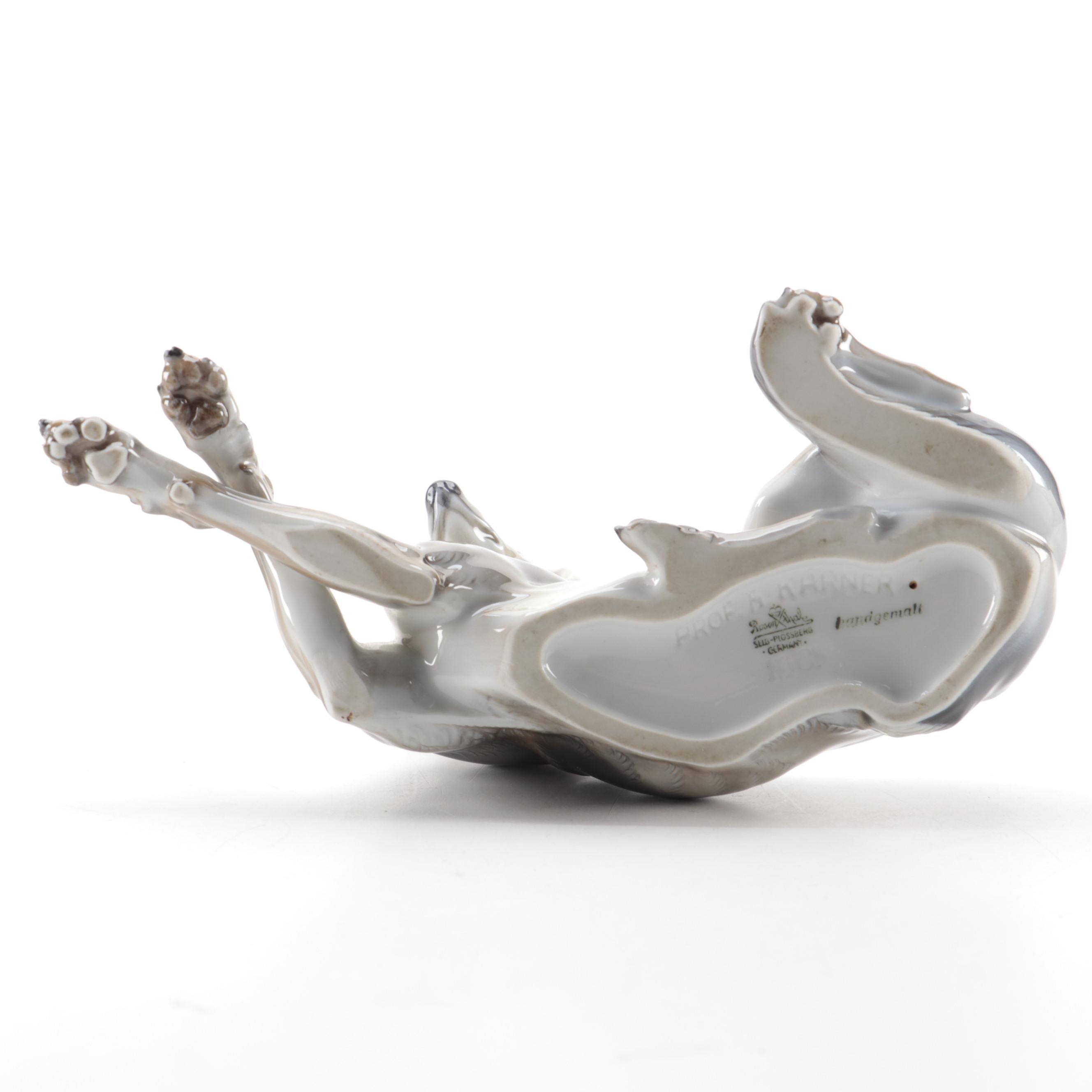 Prof. H. Karner for Rosenthal Ceramic German Shepherd Figurine