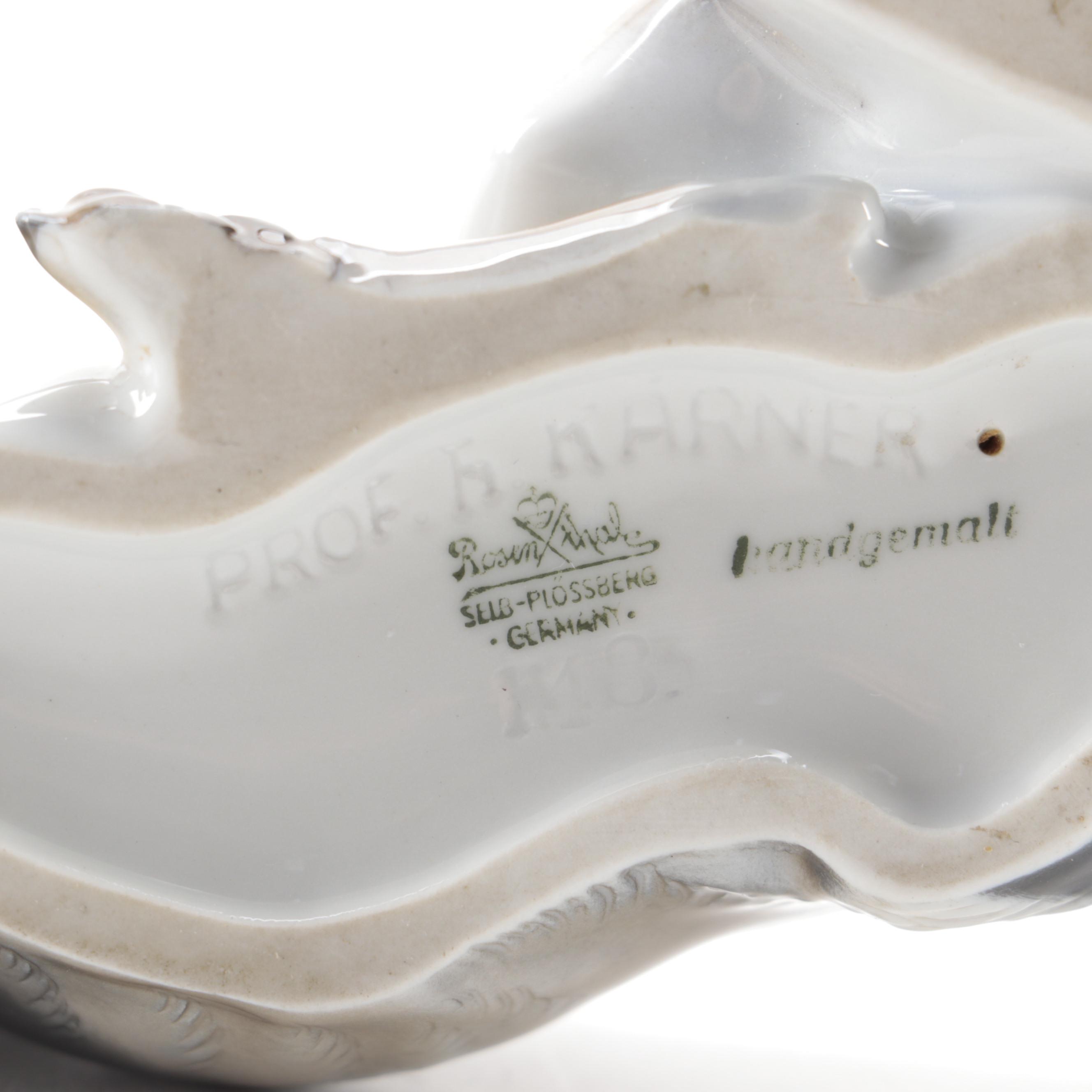 Prof. H. Karner for Rosenthal Ceramic German Shepherd Figurine