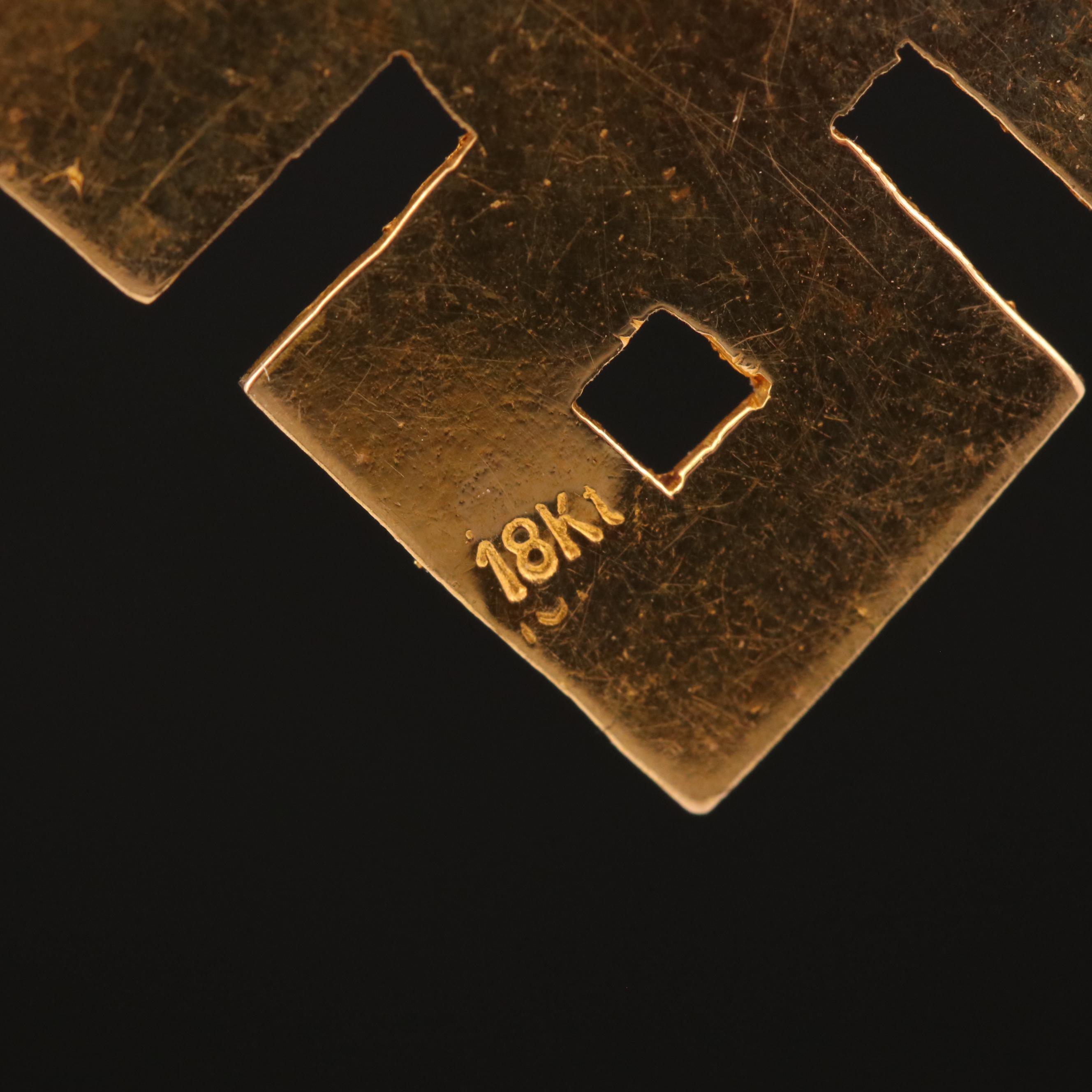 18K Geometric Cross Necklace