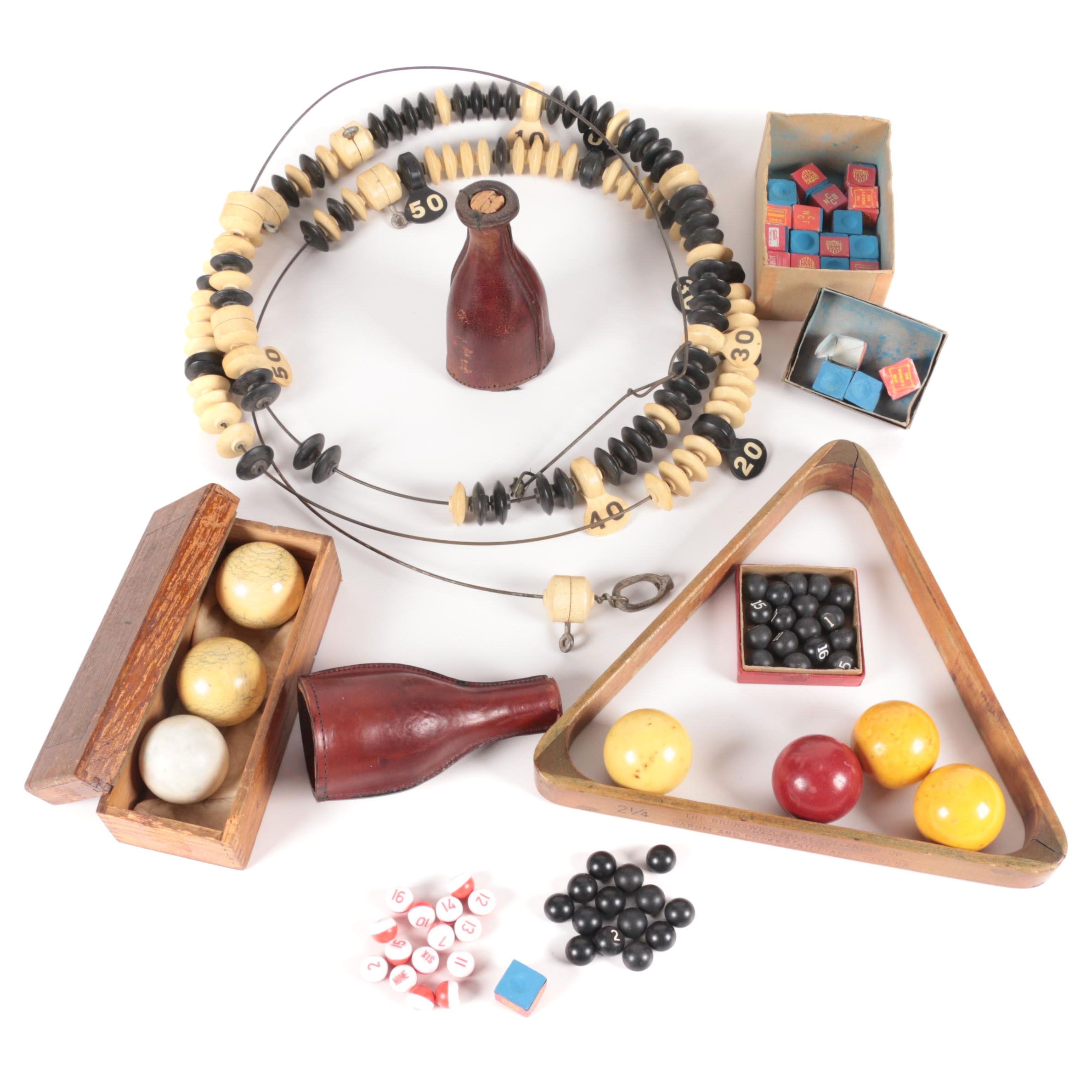 Brunswick Balke Collender Co. and Other Billiards Game Items