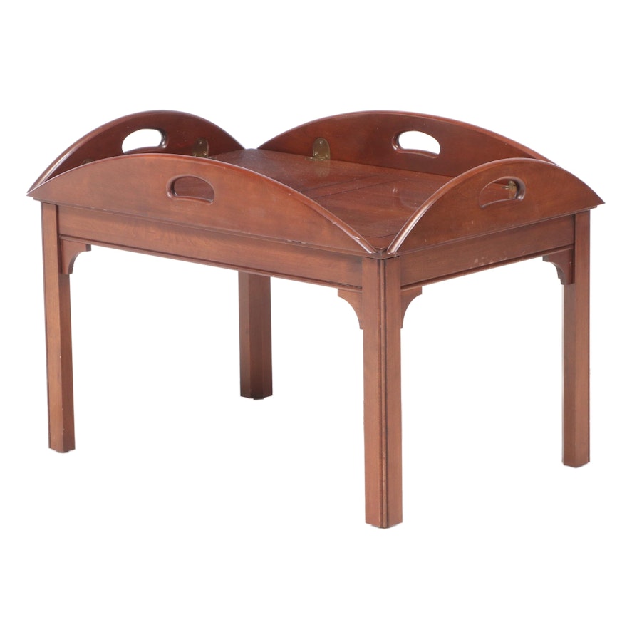 Pennsylvania House Chippendale Style Cherrywood Butler's Tray Table, dated 1985