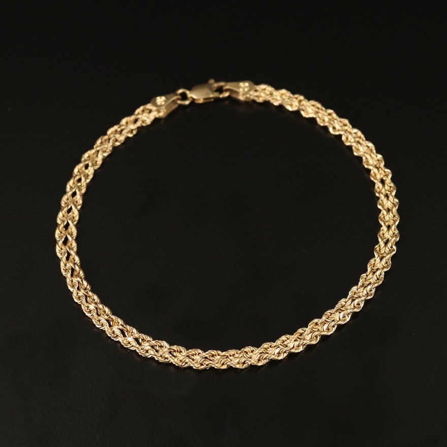 10K Double Rope Chain Bracelet