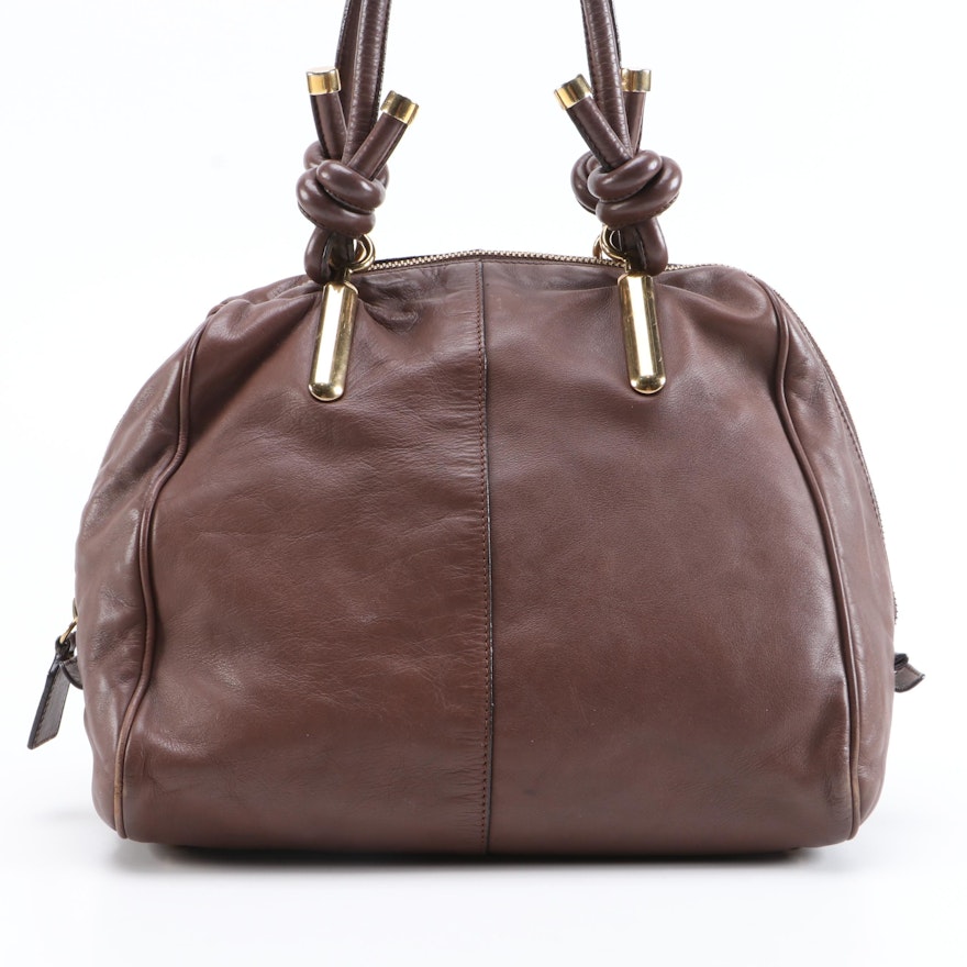 Chloé Janet Brown Calfskin Top Handle Bag
