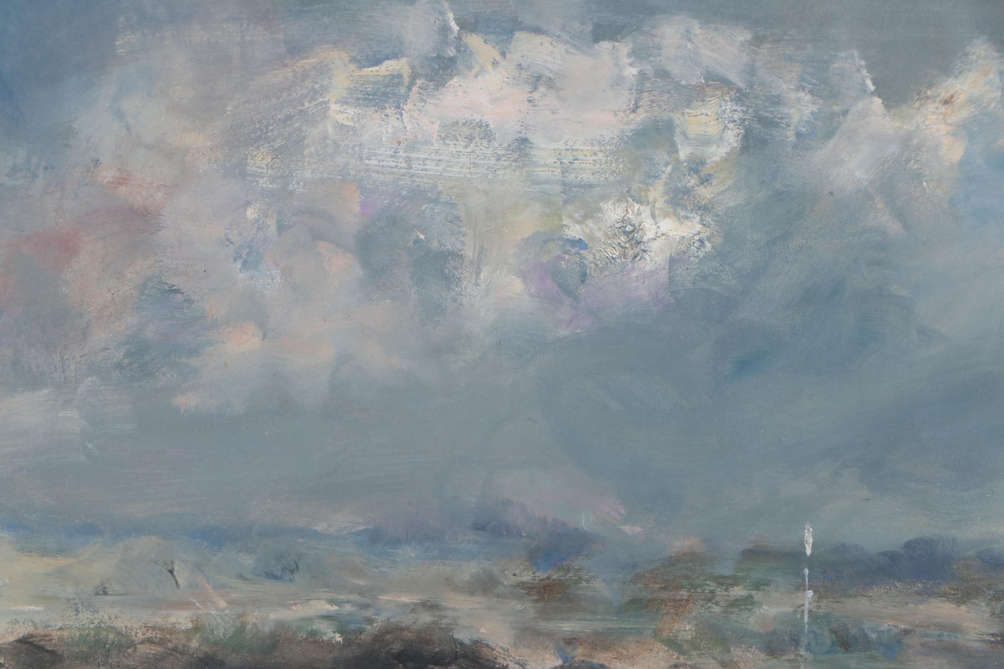 Nino Pippa Riverscape Oil Painting "Provence - The Jetty on the River Rhone"