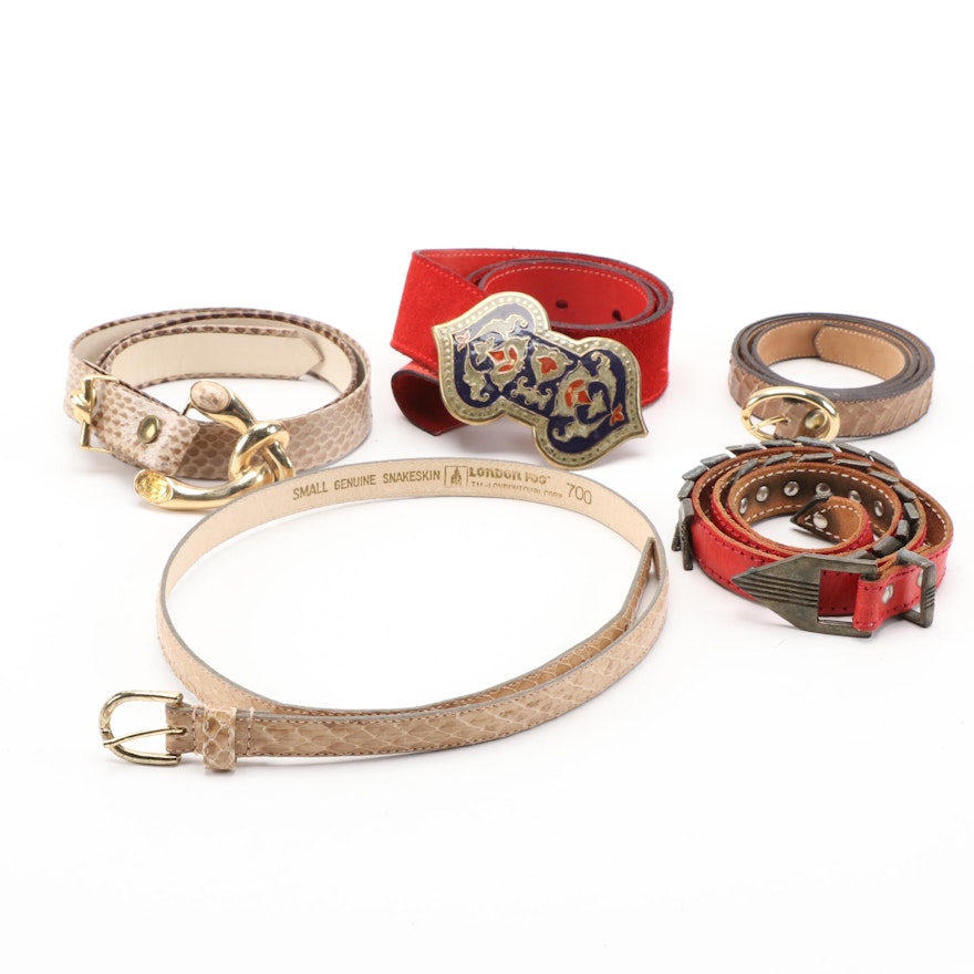 Morris Moskowitz and London Fog Snakeskin Belts, Salena's Collection and More